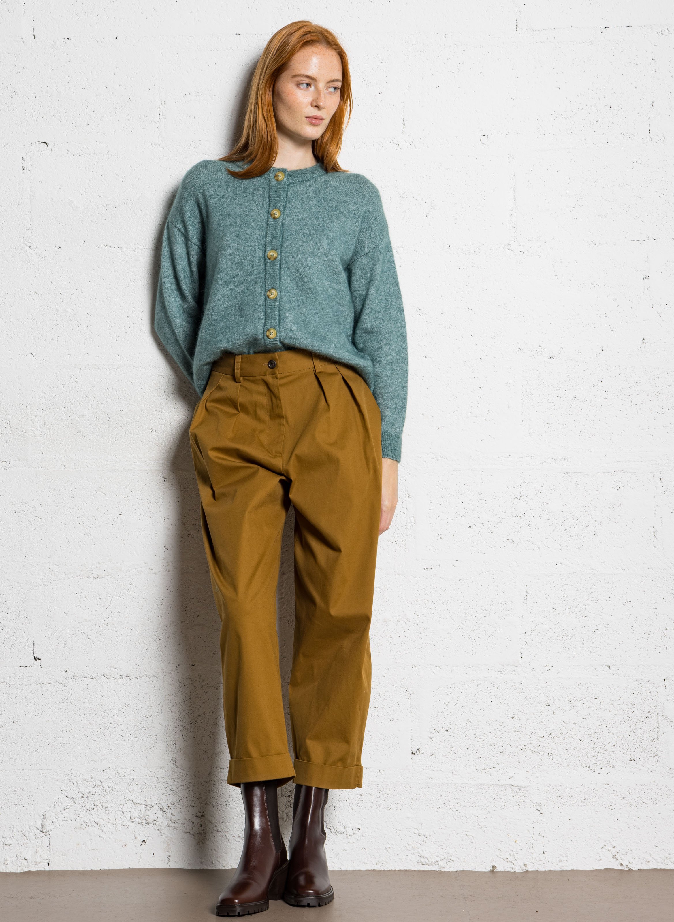 Cardigan col rond en laine mélangée SUD EXPRESS Gris