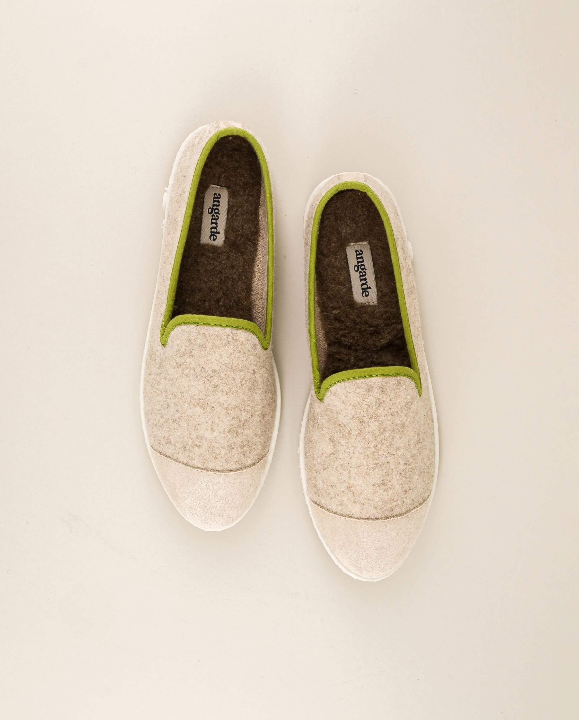 Women's wool slipper, pistachio beige ANGARDE Beige