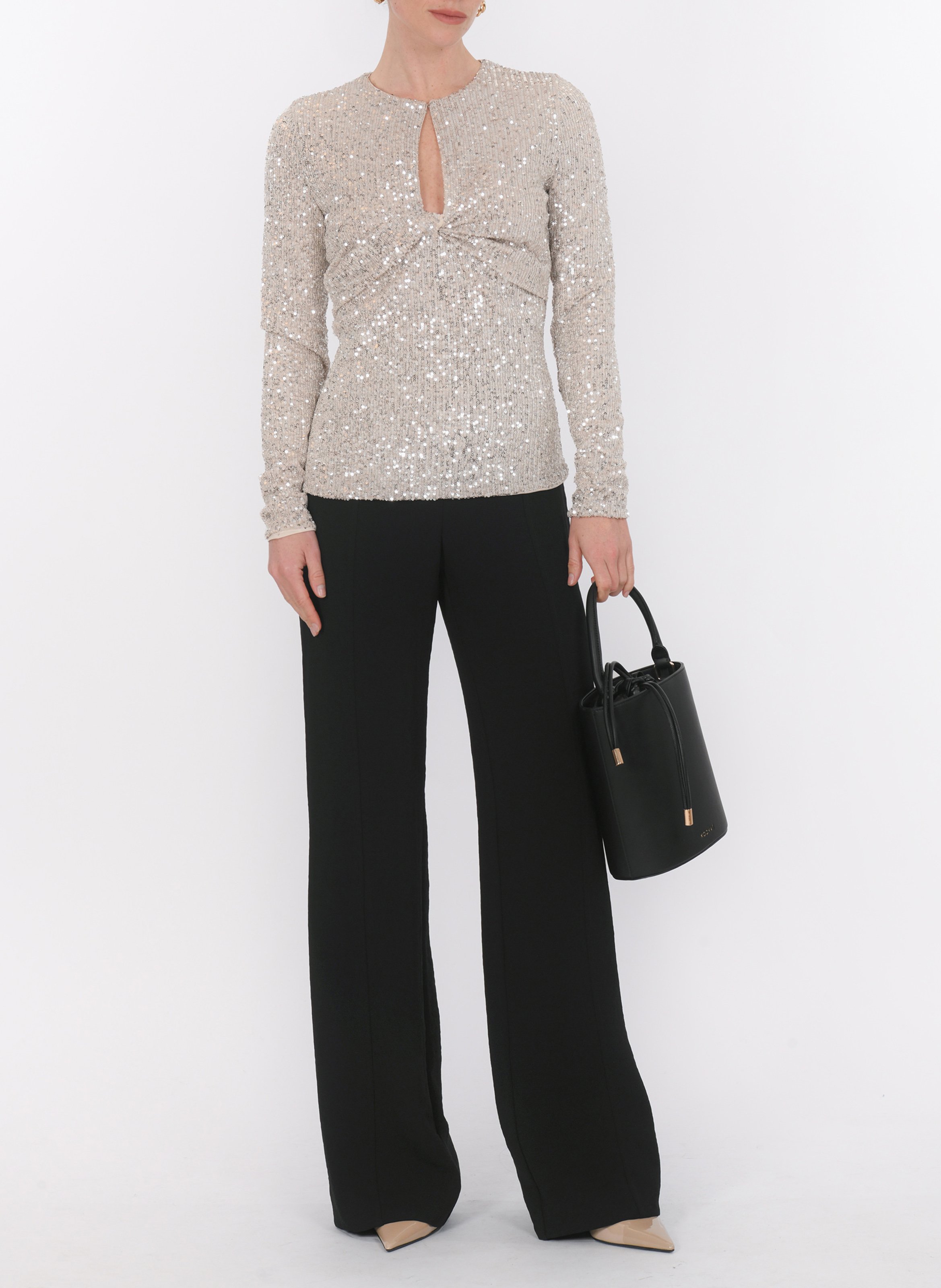 Top met ronde hals en pailletten KOOKAI Zilver