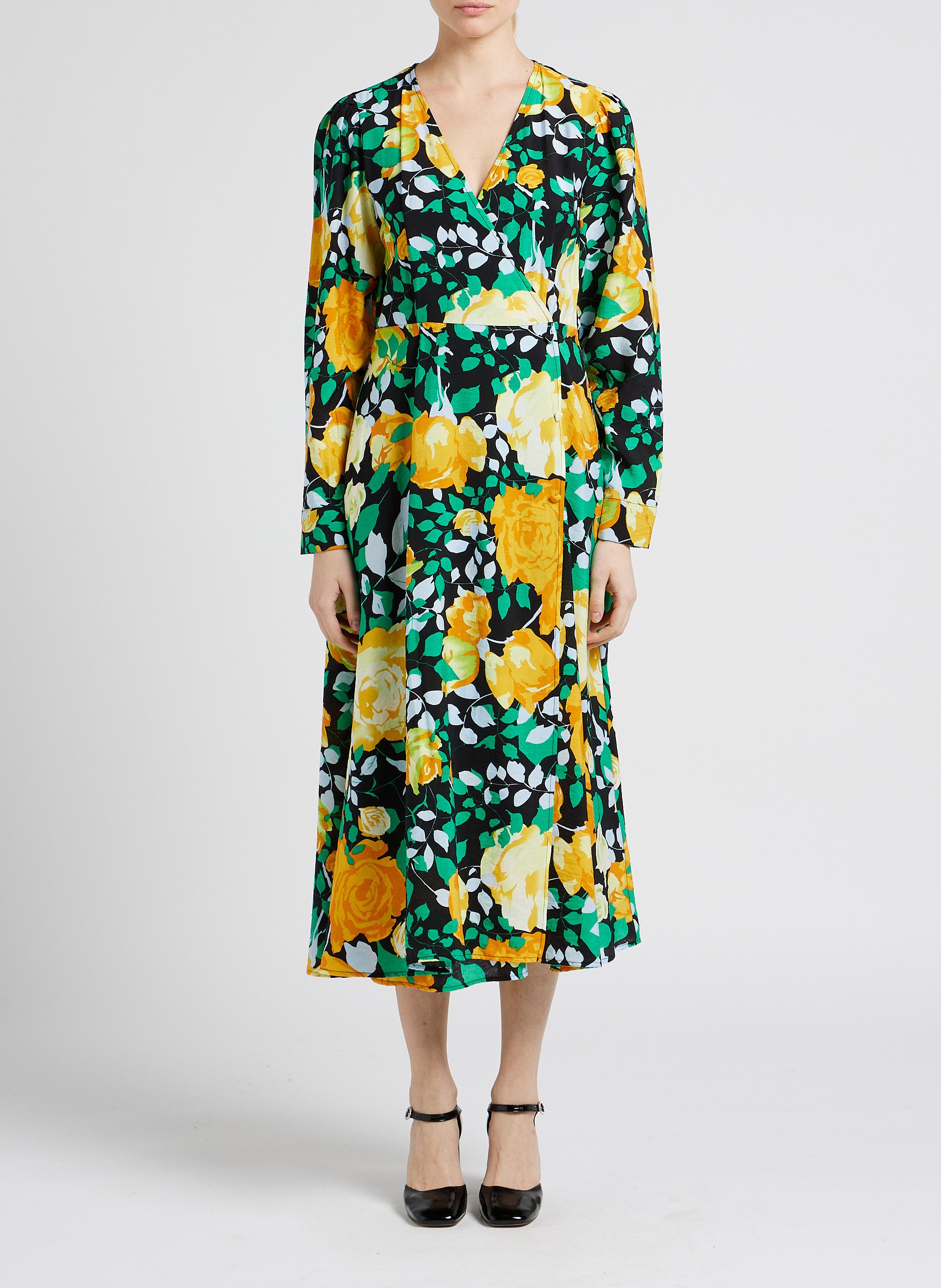 Robe longue imprimée OBJECT Vert