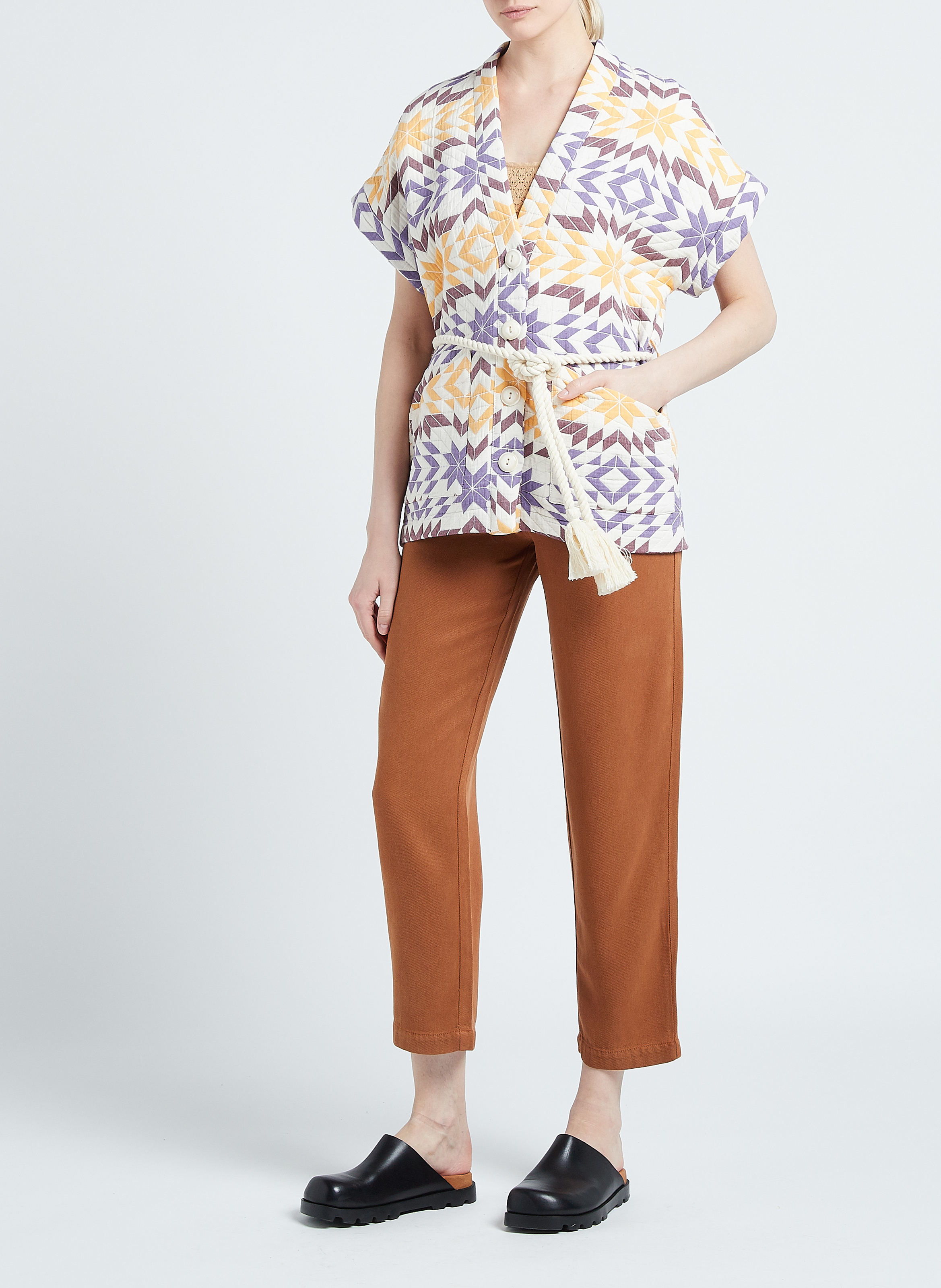 Baumwoll-Mix-Jacke mit Schalkragen LA PETITE FRANCAISE Beige