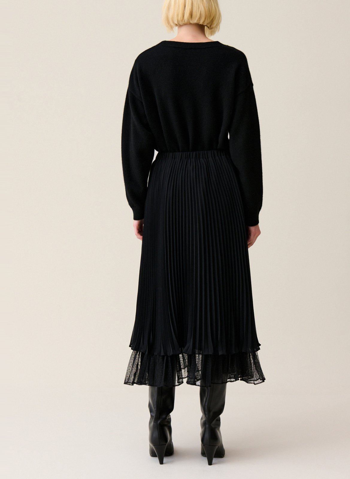 Jupe midi fluide plissée  CLAUDIE PIERLOT Noir