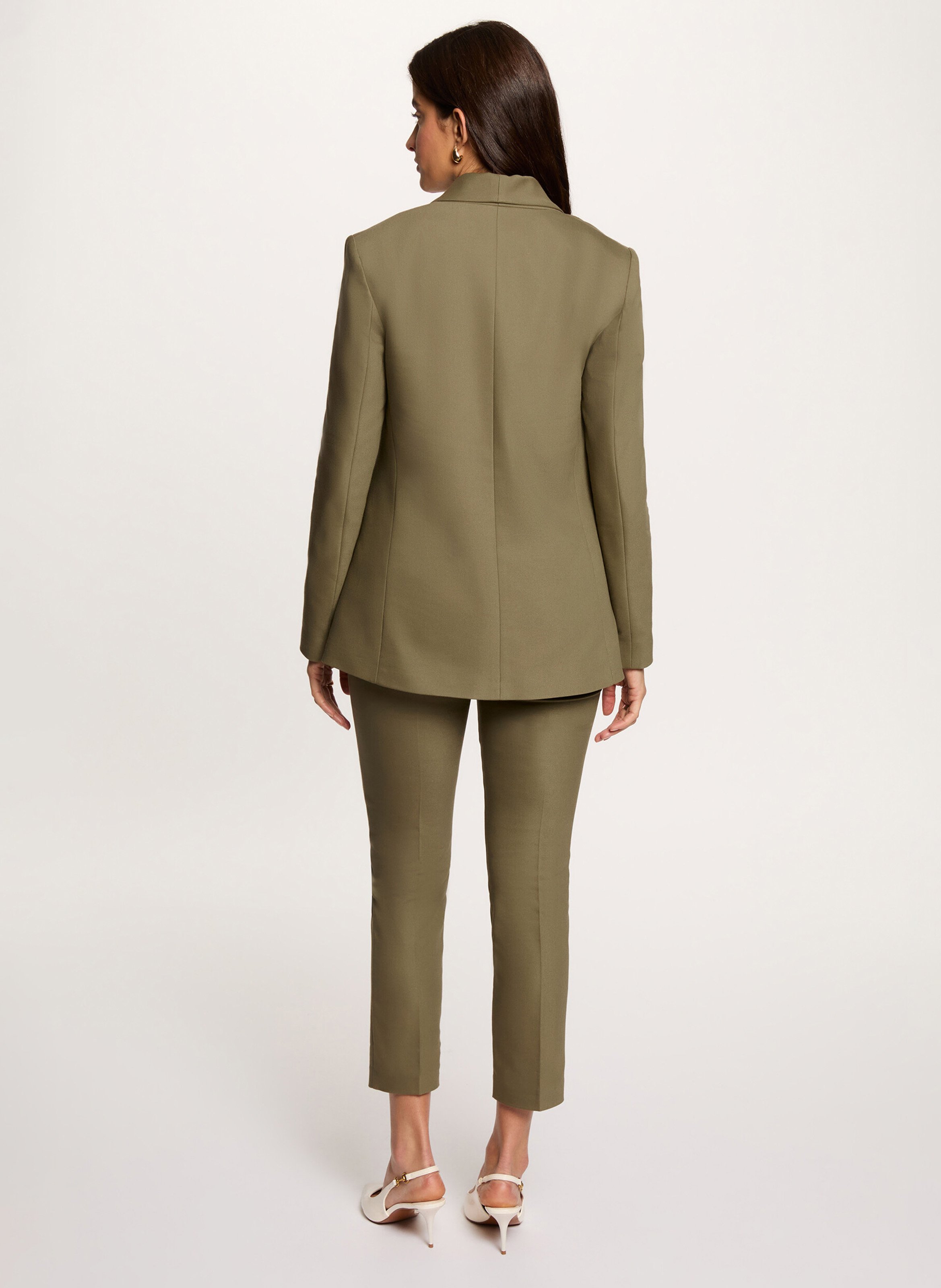 Cotton-blend blazer Green