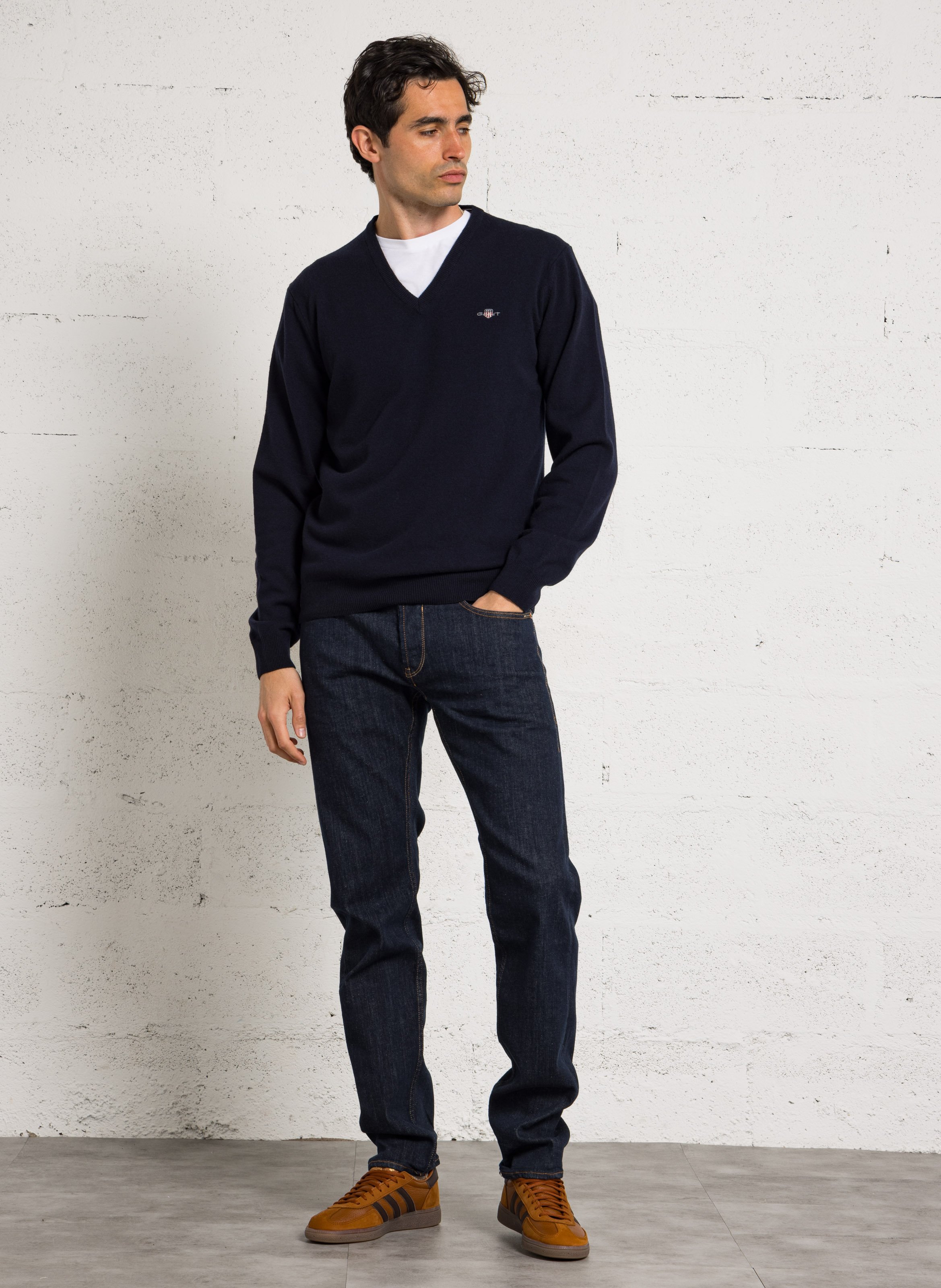 Wollen trui met V-hals GANT Blauw