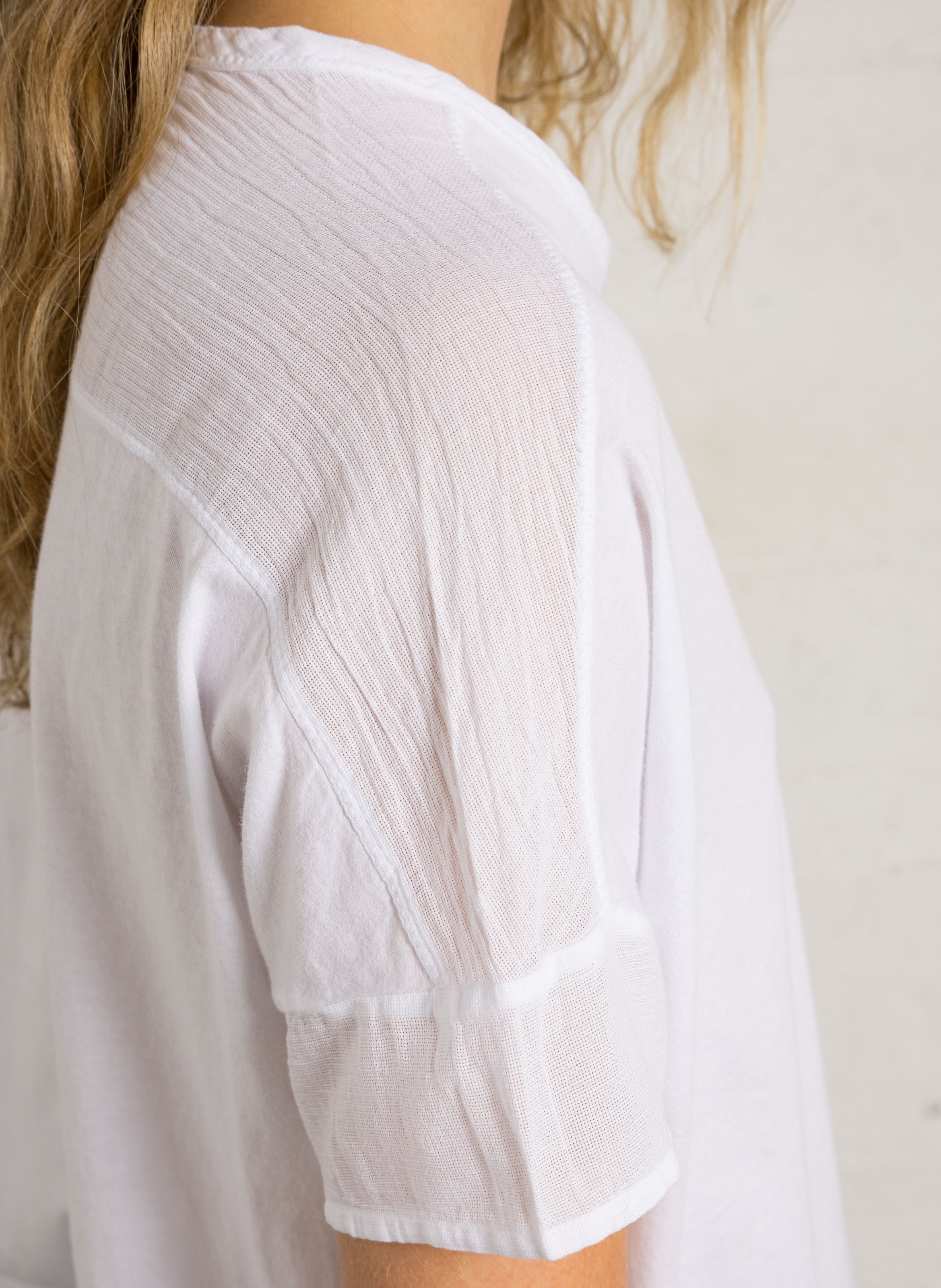 Katoenen T-shirt met ronde hals  BELLA JONES Wit