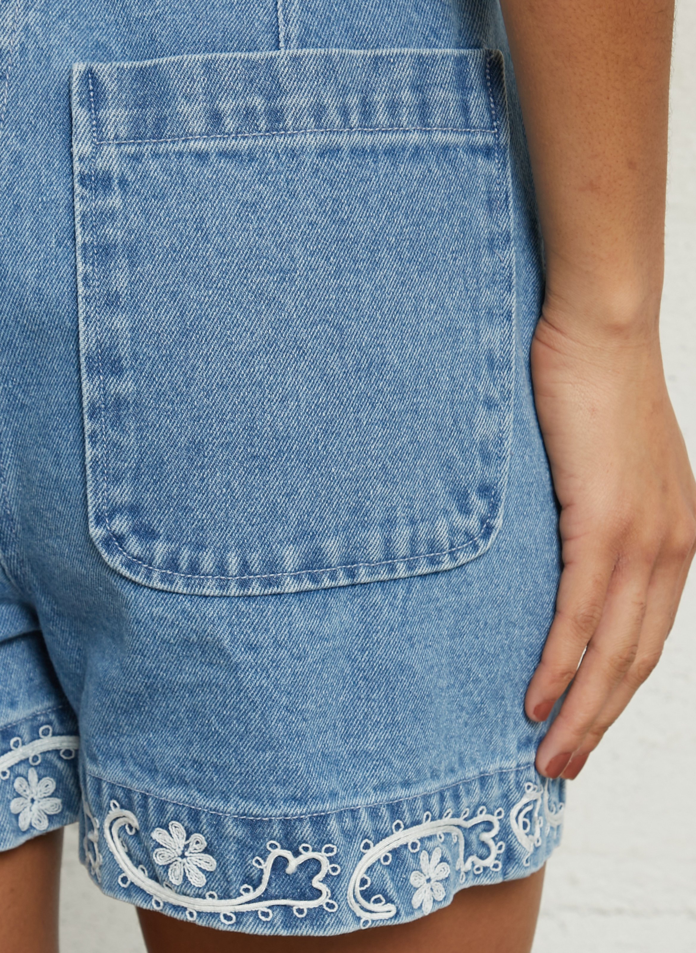 Recht, katoenen short met hoge taille LOUISE MISHA Blauw