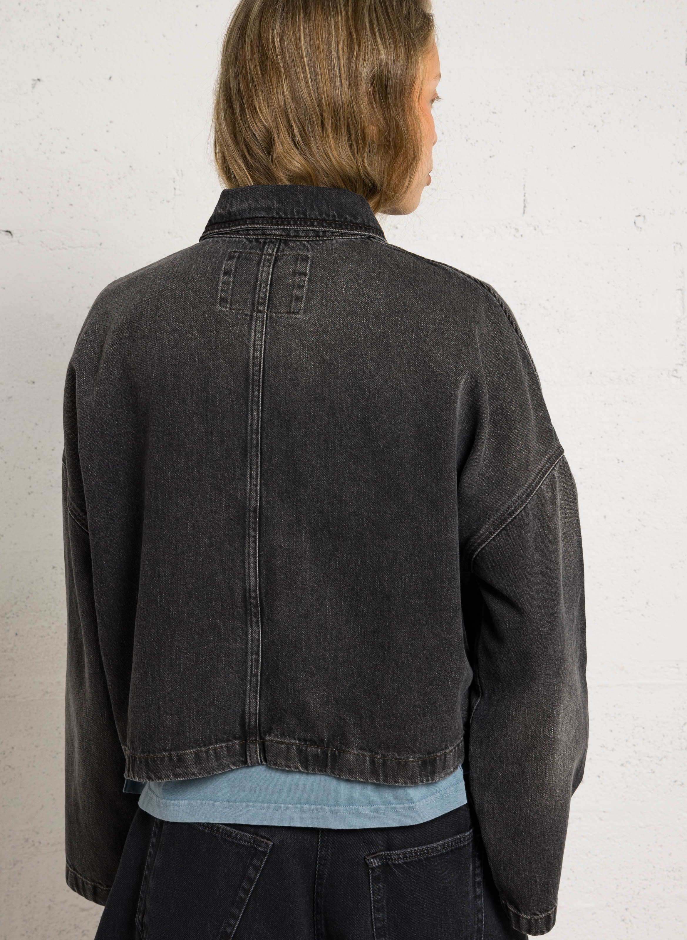 Veste en denim ample en coton BELLEROSE Noir