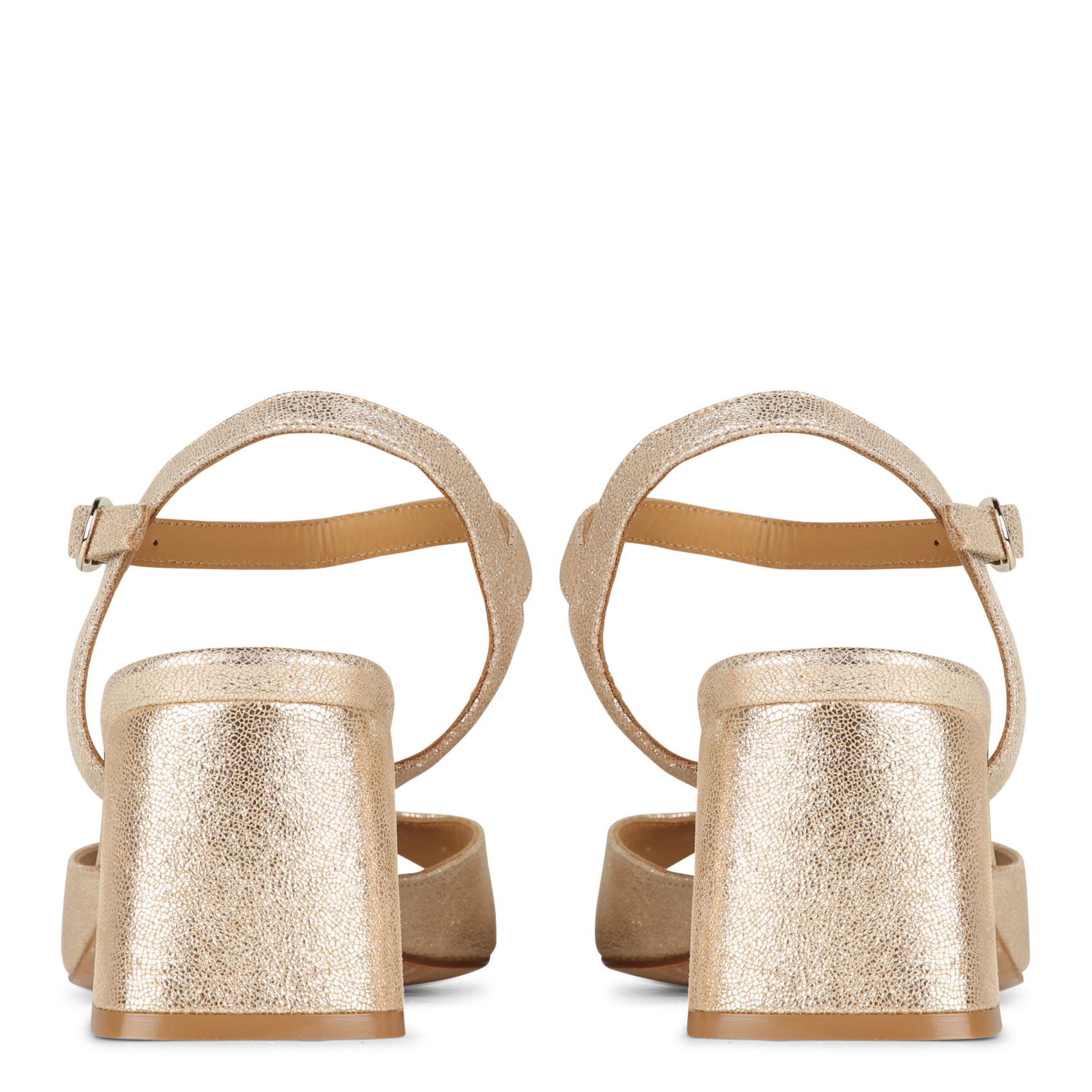 Snadales à talon en cuir pailleté BOBBIES Doré