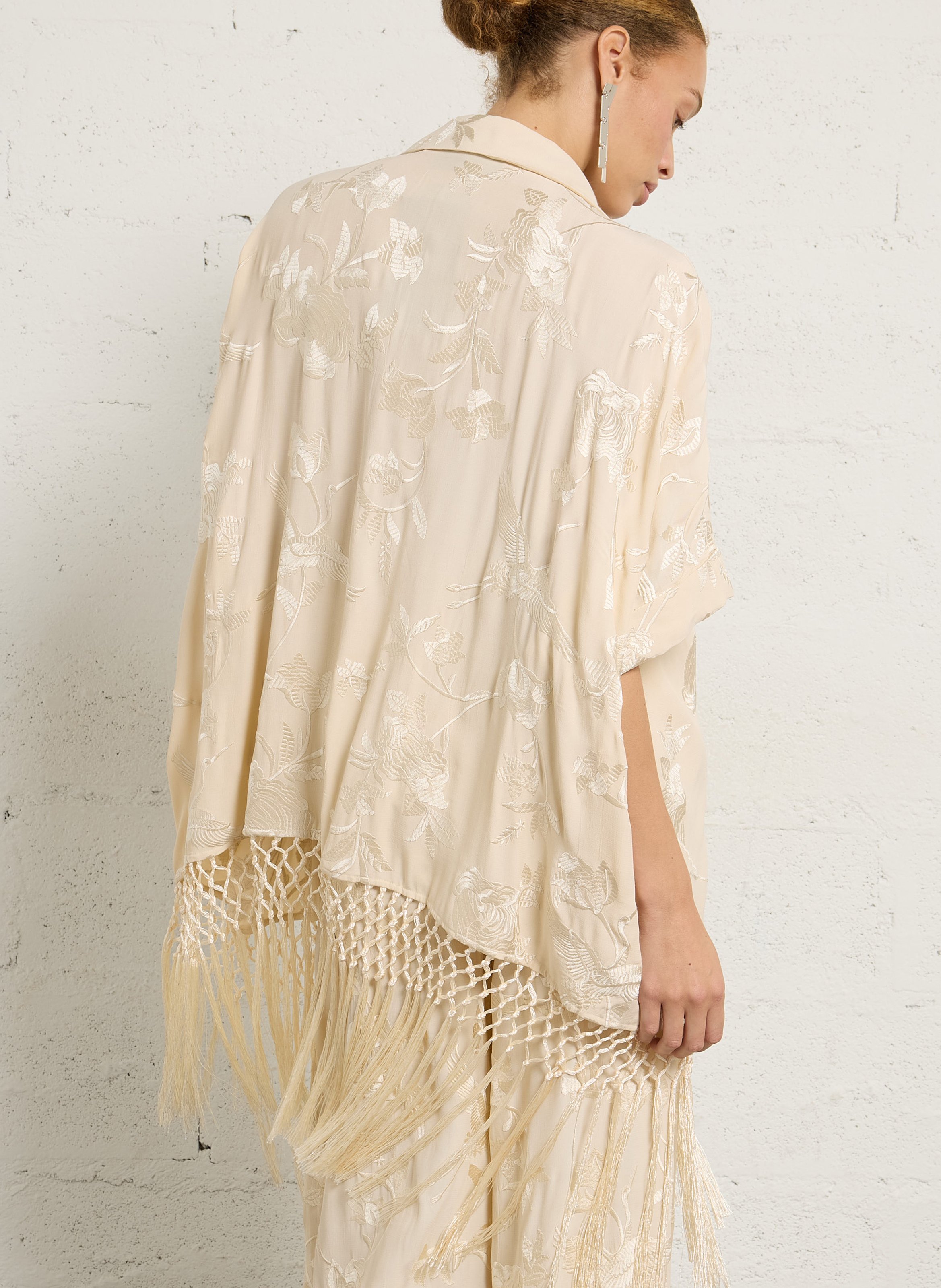 Top ample brodé MES DEMOISELLES Beige