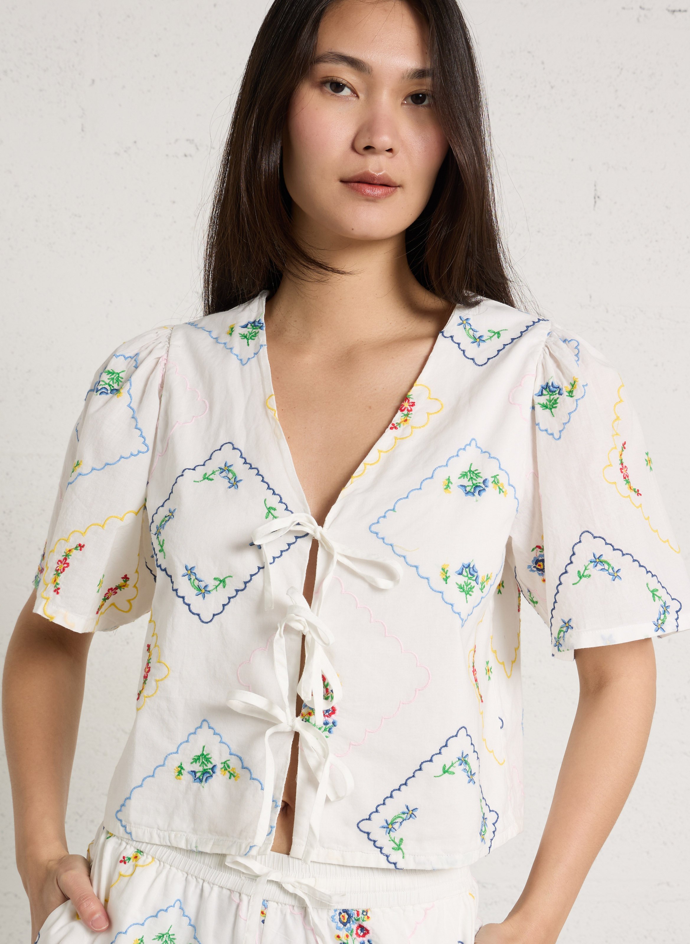 Top droit en coton THE NEW SOCIETY Multicolore