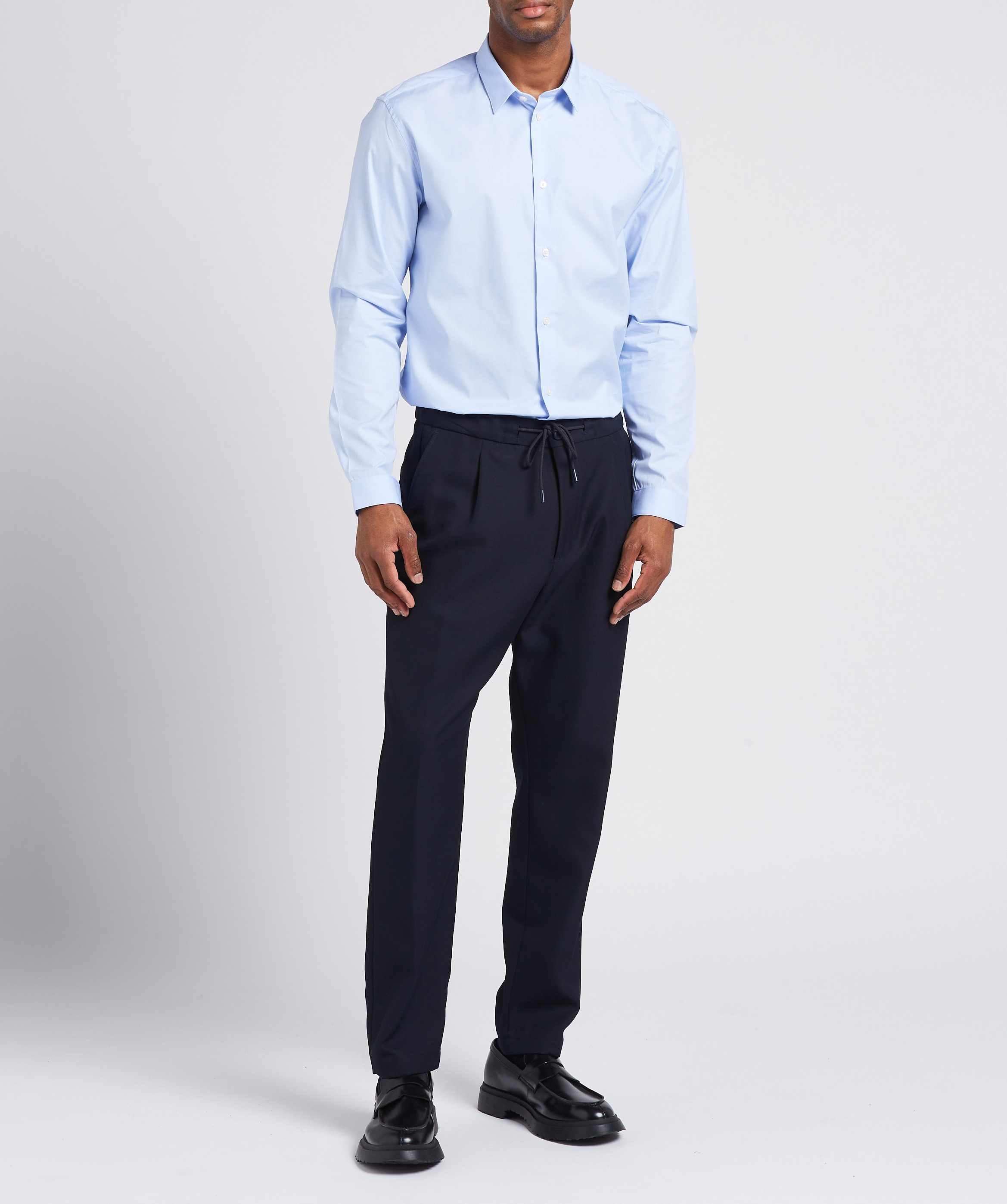 Slim-fit, katoenen overhemd met klassieke kraag AU PRINTEMPS PARIS Blauw