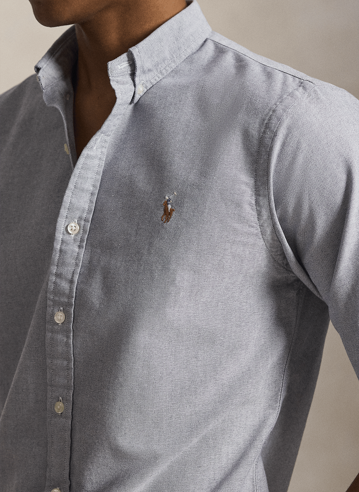 Slim-fit cotton shirt with classic collar POLO RALPH LAUREN Blue