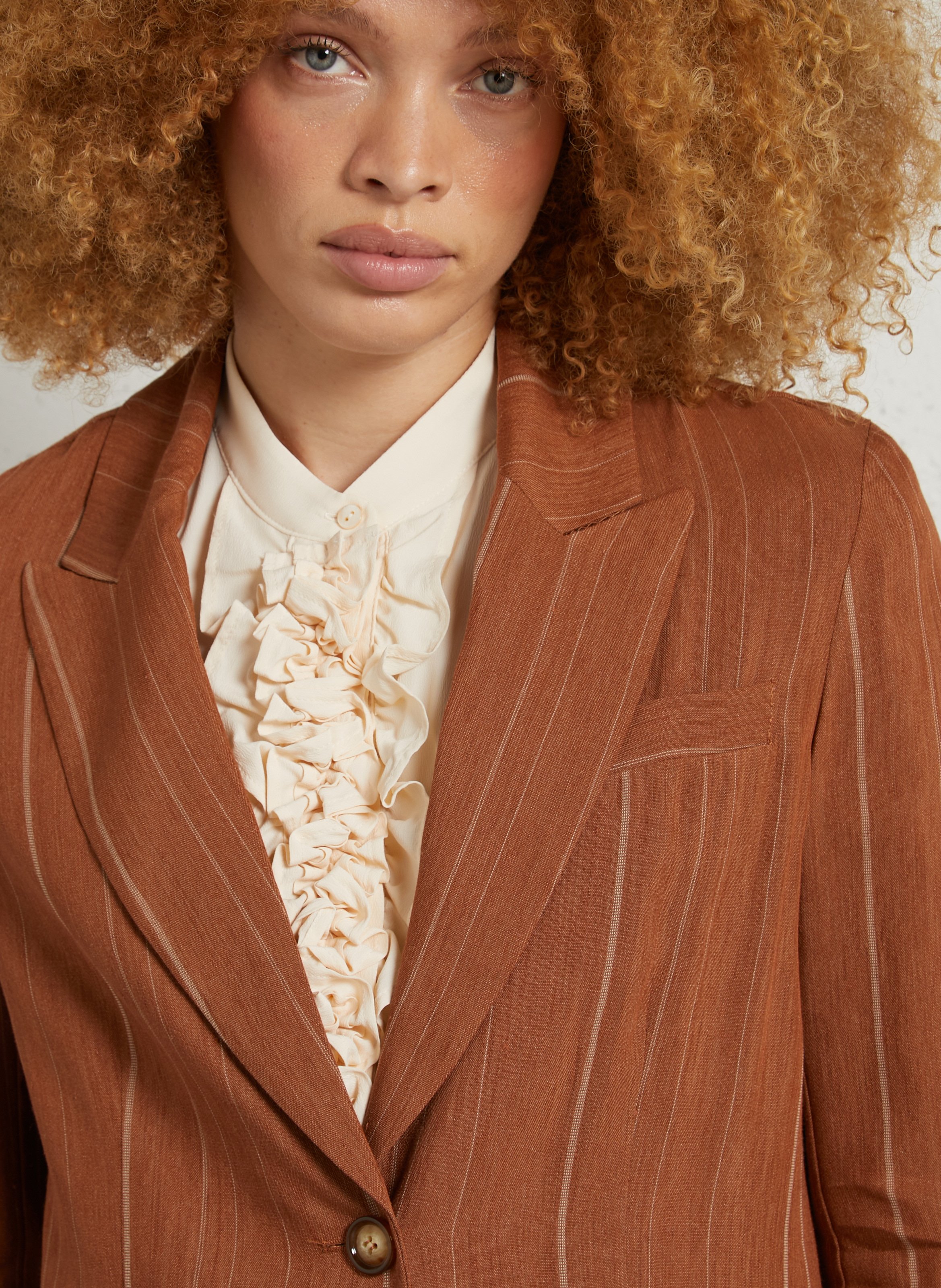 Veste de tailleur à rayures MOMONI Marron