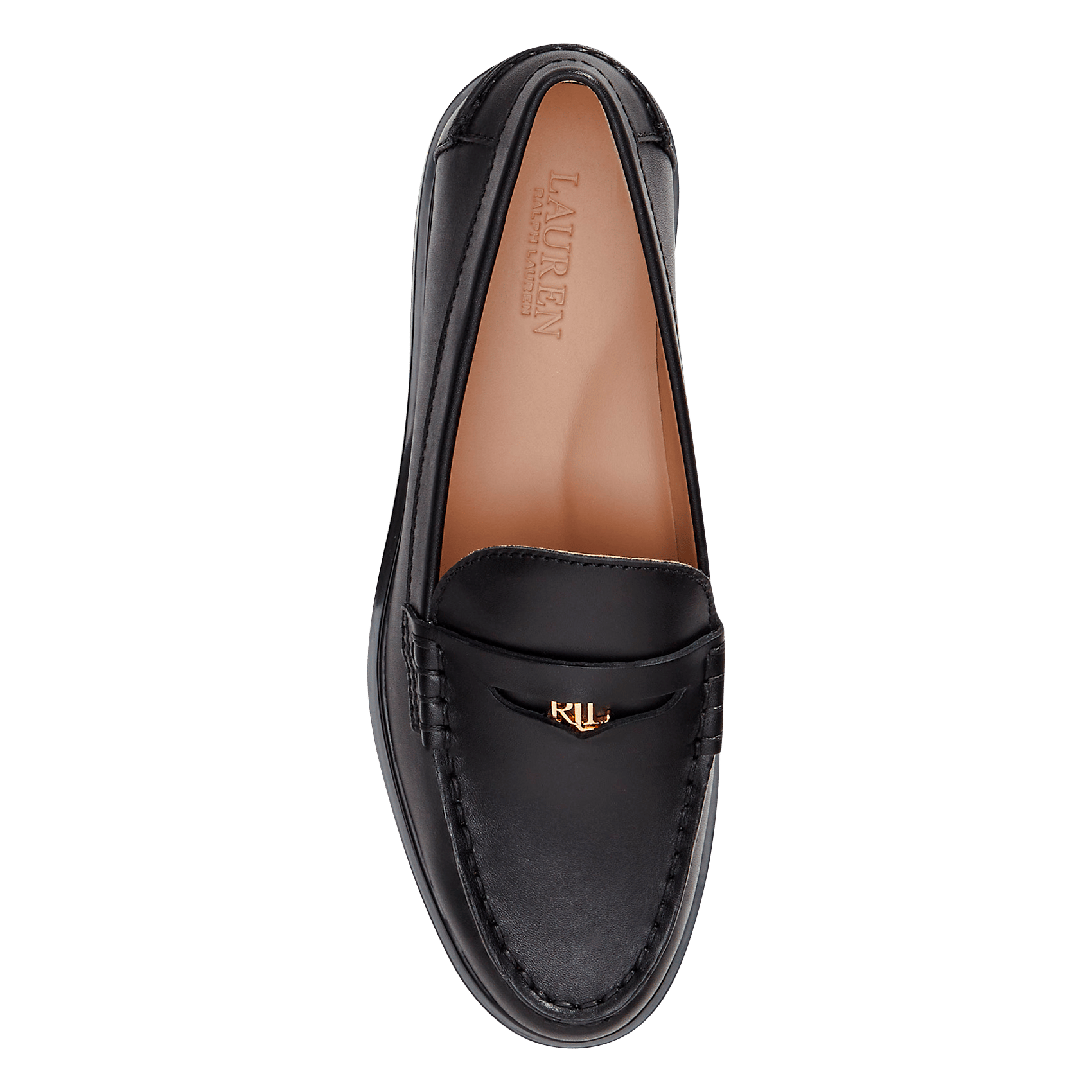 Mocassins à plateforme en cuir LAUREN RALPH LAUREN Noir