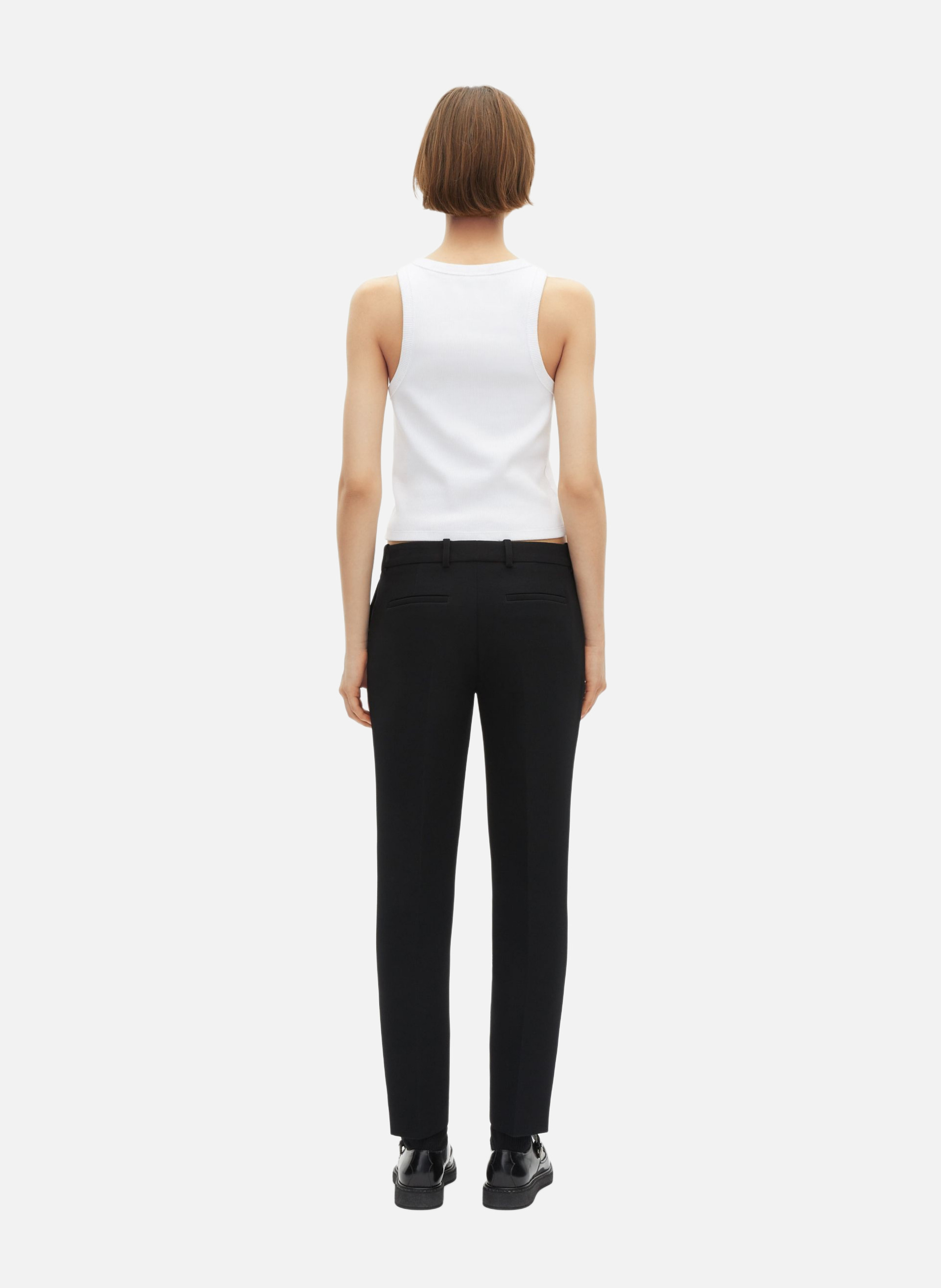 Straight-cut crepe tailored pants THE KOOPLES Black