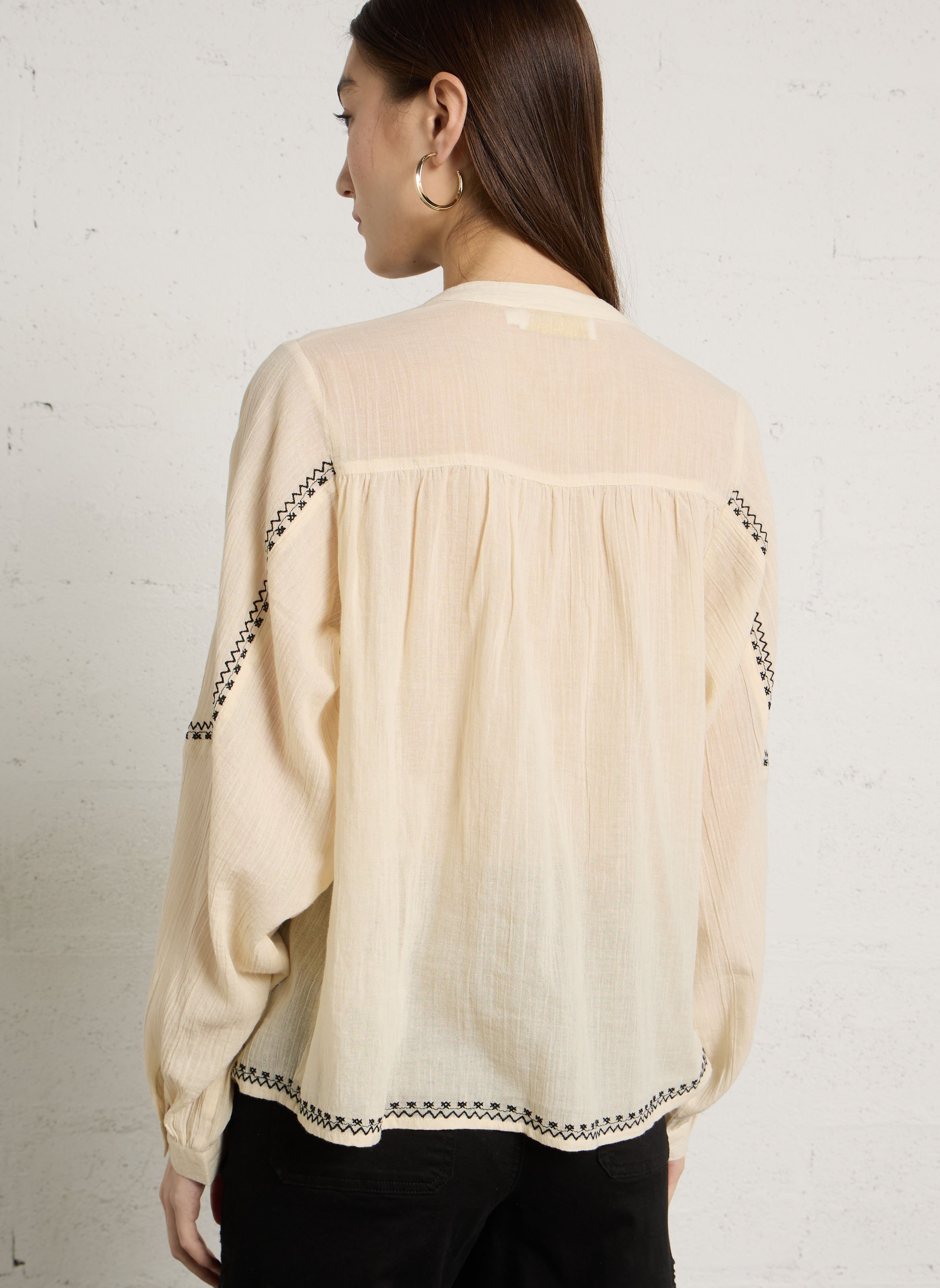 Katoenen blouse met V-hals LA PETITE ETOILE Wit