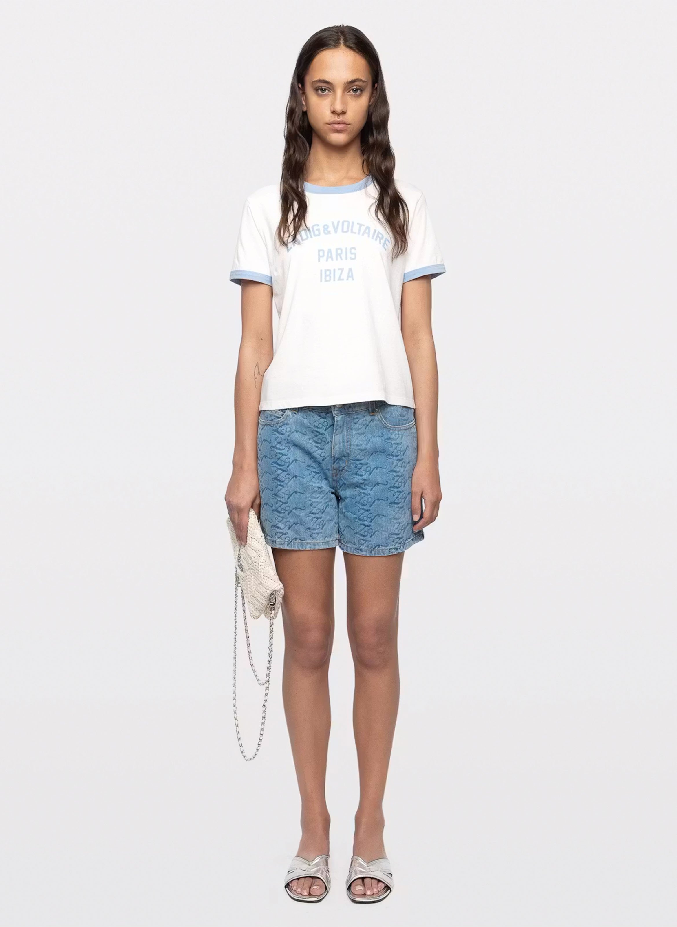 Tee-shirt droit à imprimé en coton bio ZADIG&VOLTAIRE Blanc