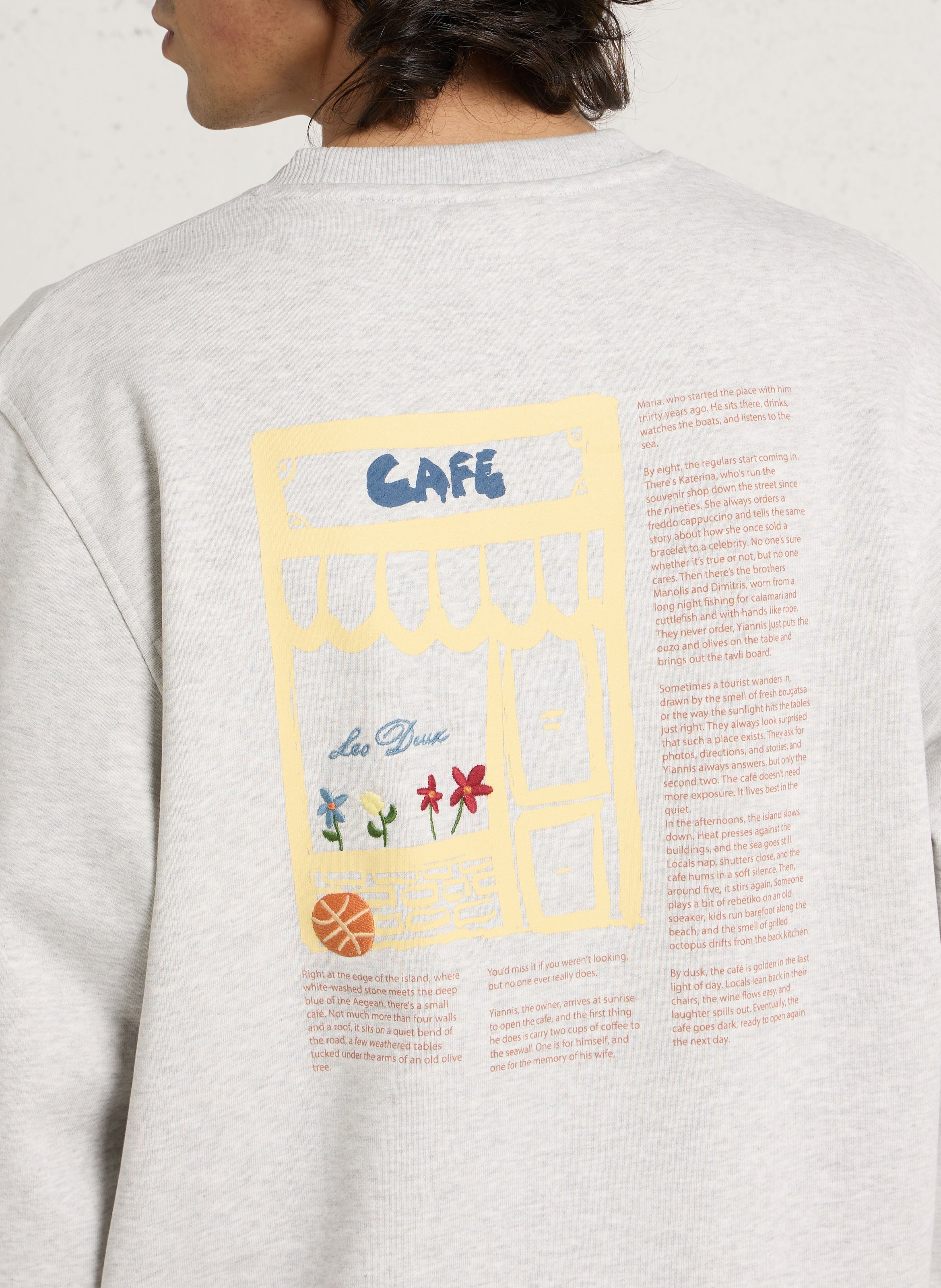 Rundhals-Sweatshirt aus Bio-Baumwolle LES DEUX Grau