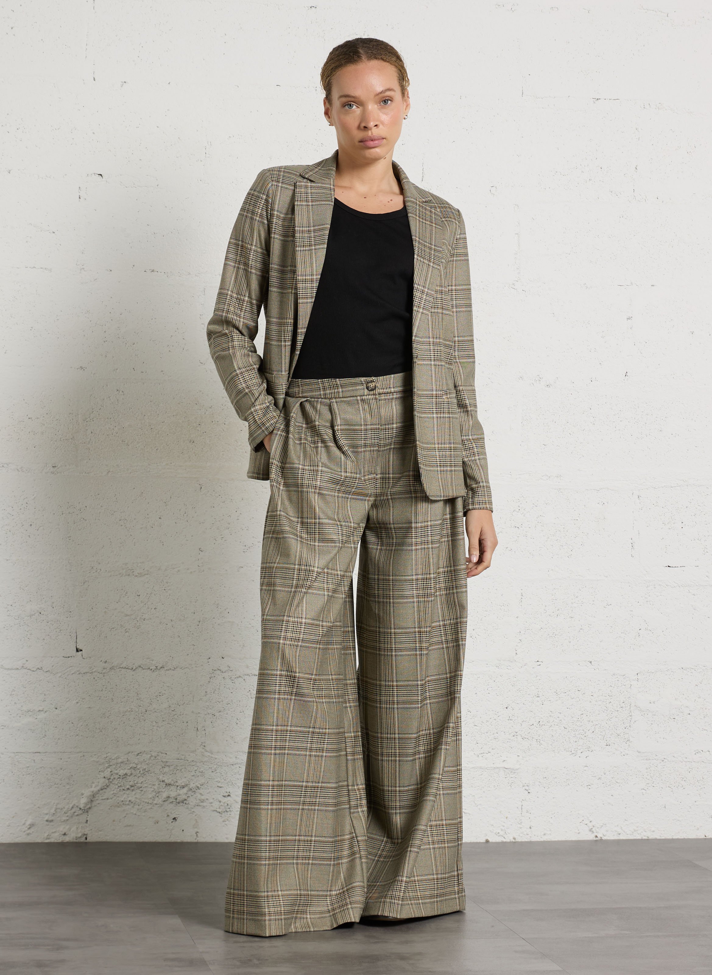 Straight patterned blazer PLEASE Beige