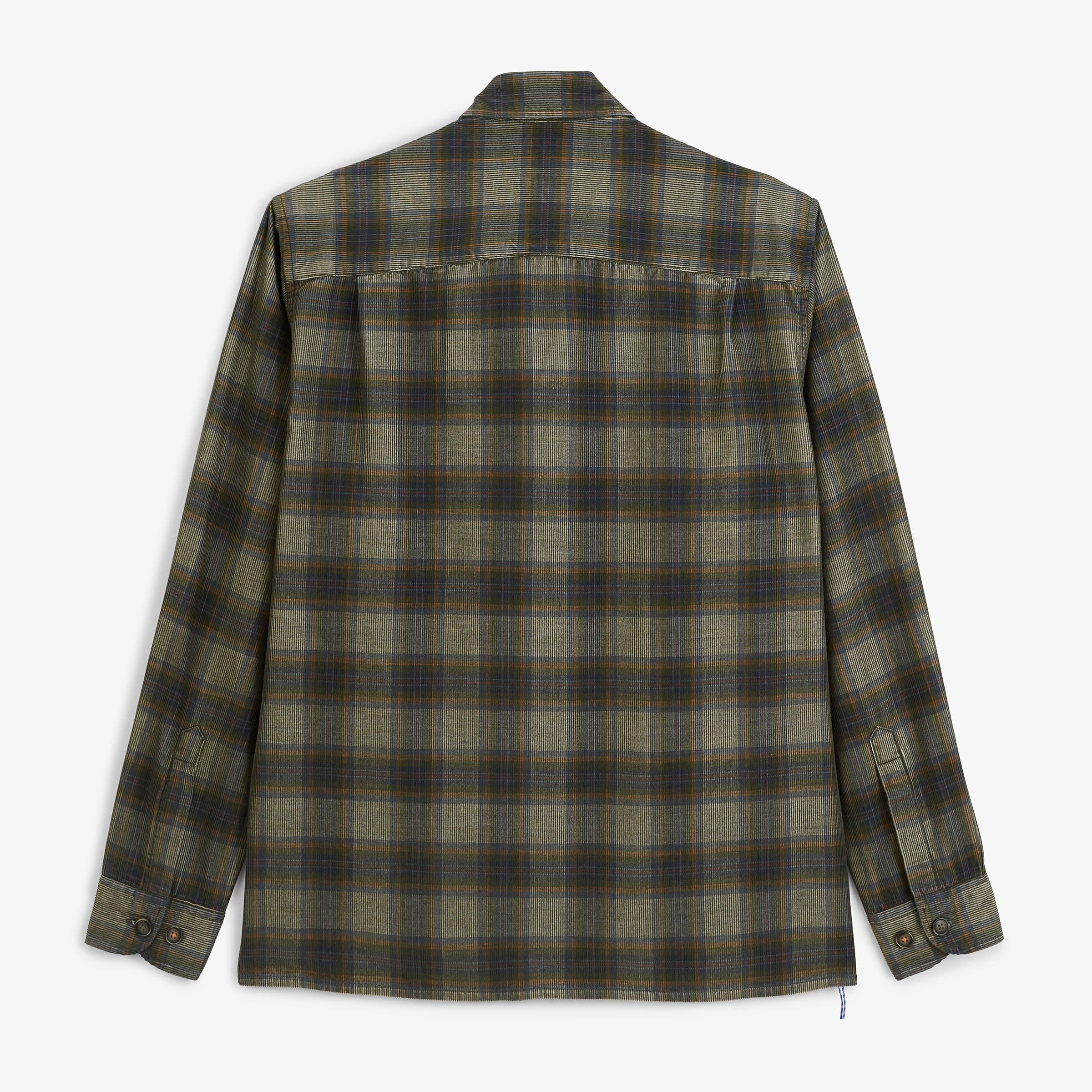 Corduroy Zip-Up Overshirt Green Checkered by sbplay SERGE BLANCO Green