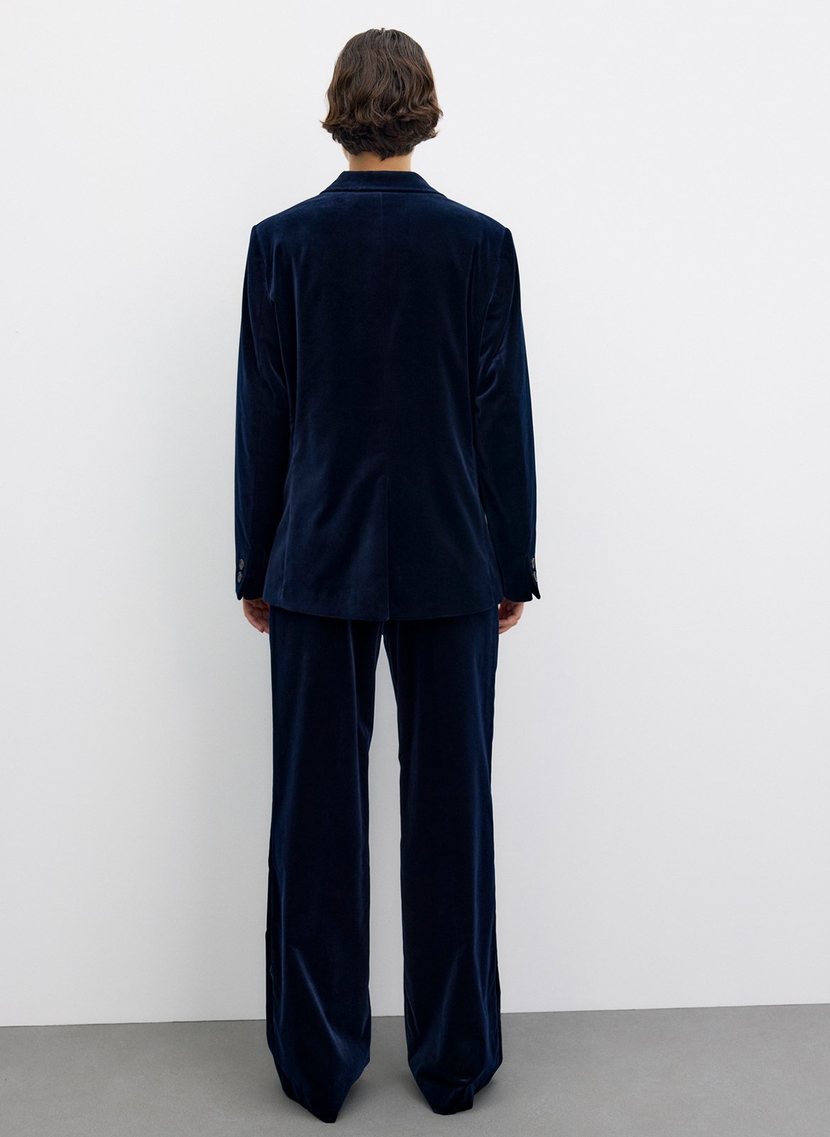 Fitted velvet cotton blend blazer GERARD DAREL Blue