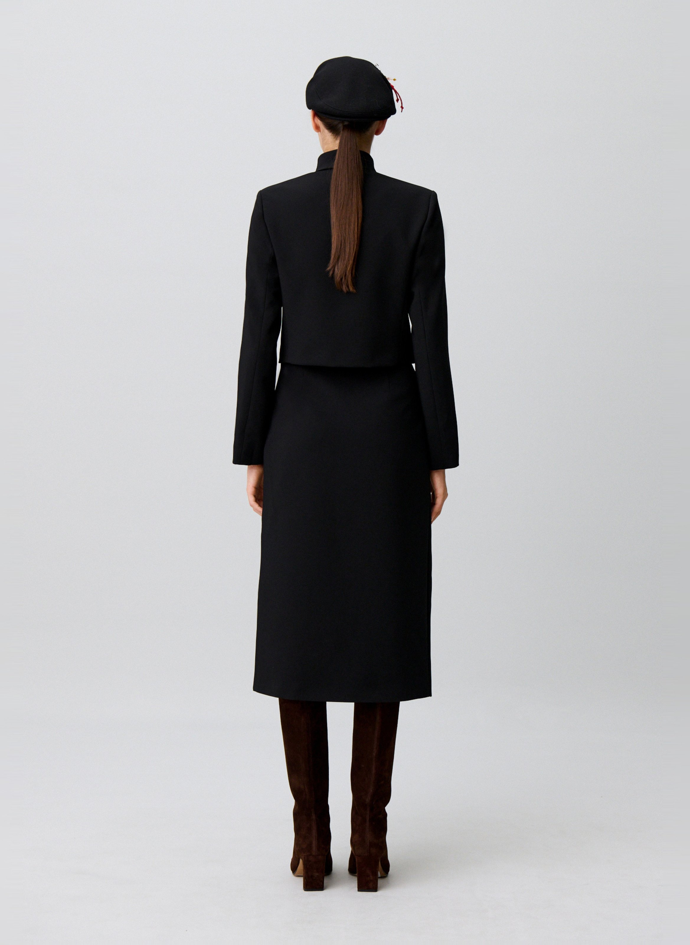 Halflange, straight-fit rok CLAUDIE PIERLOT Zwart