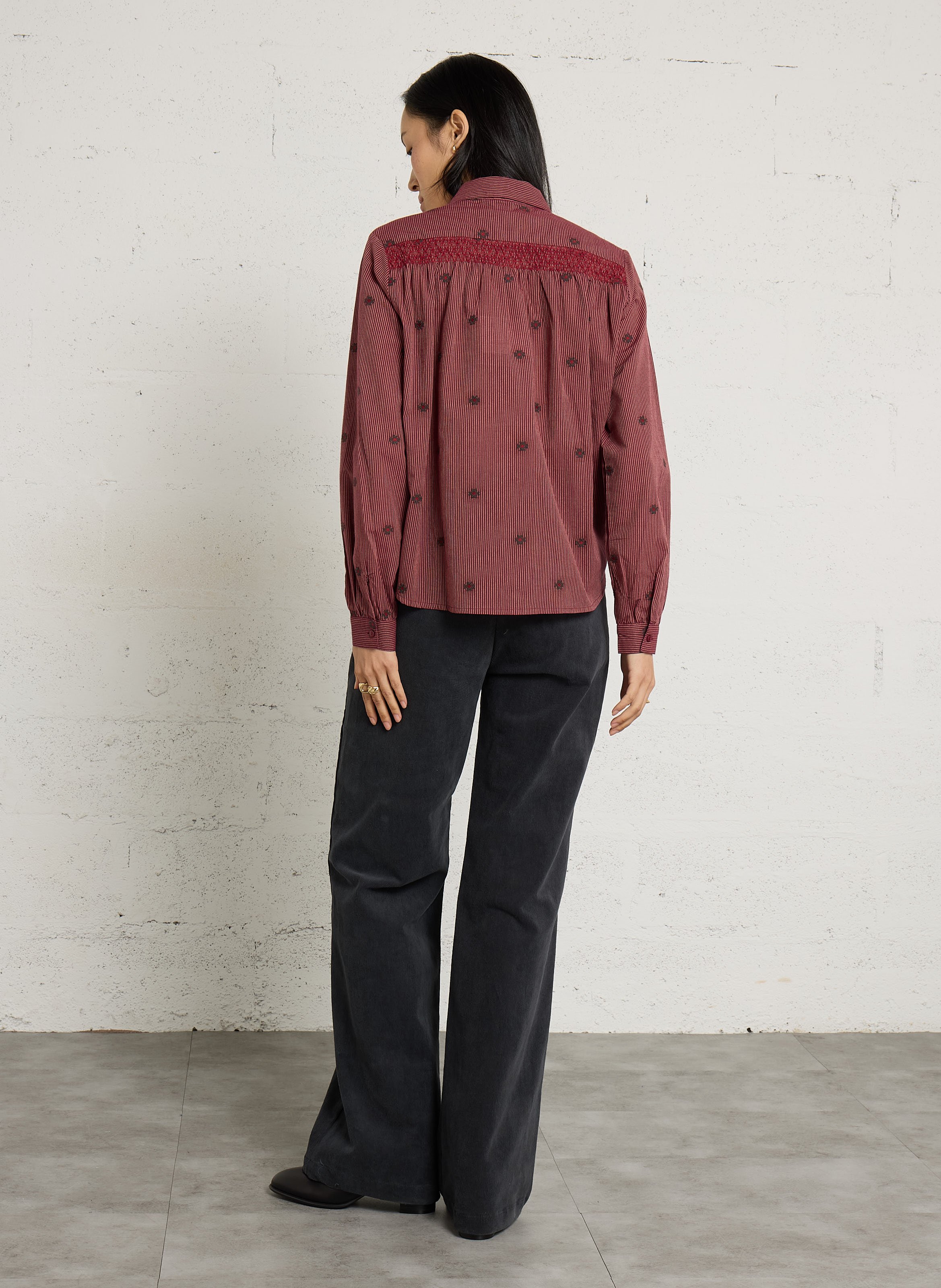 Overhemd met katoenen print MAISON HOTEL Rood