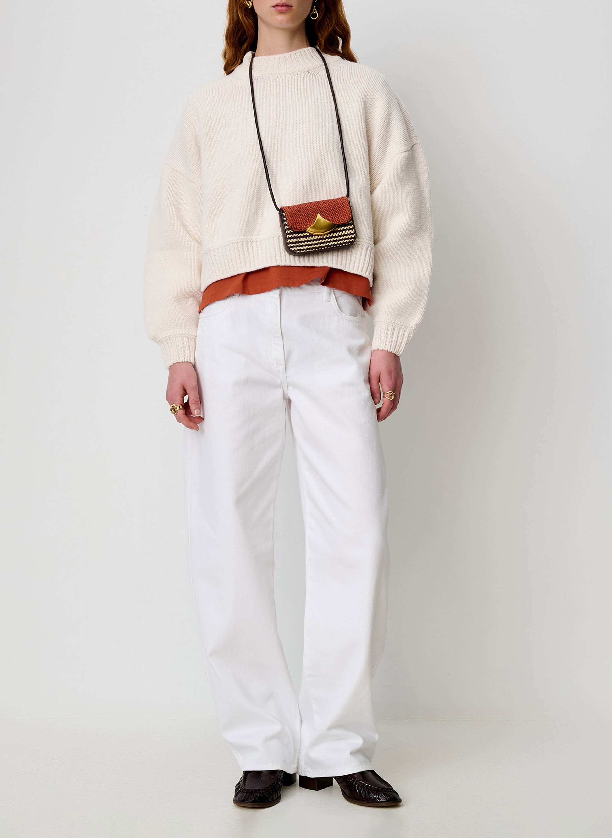 Weit geschnittener Wollpullover SESSUN Beige