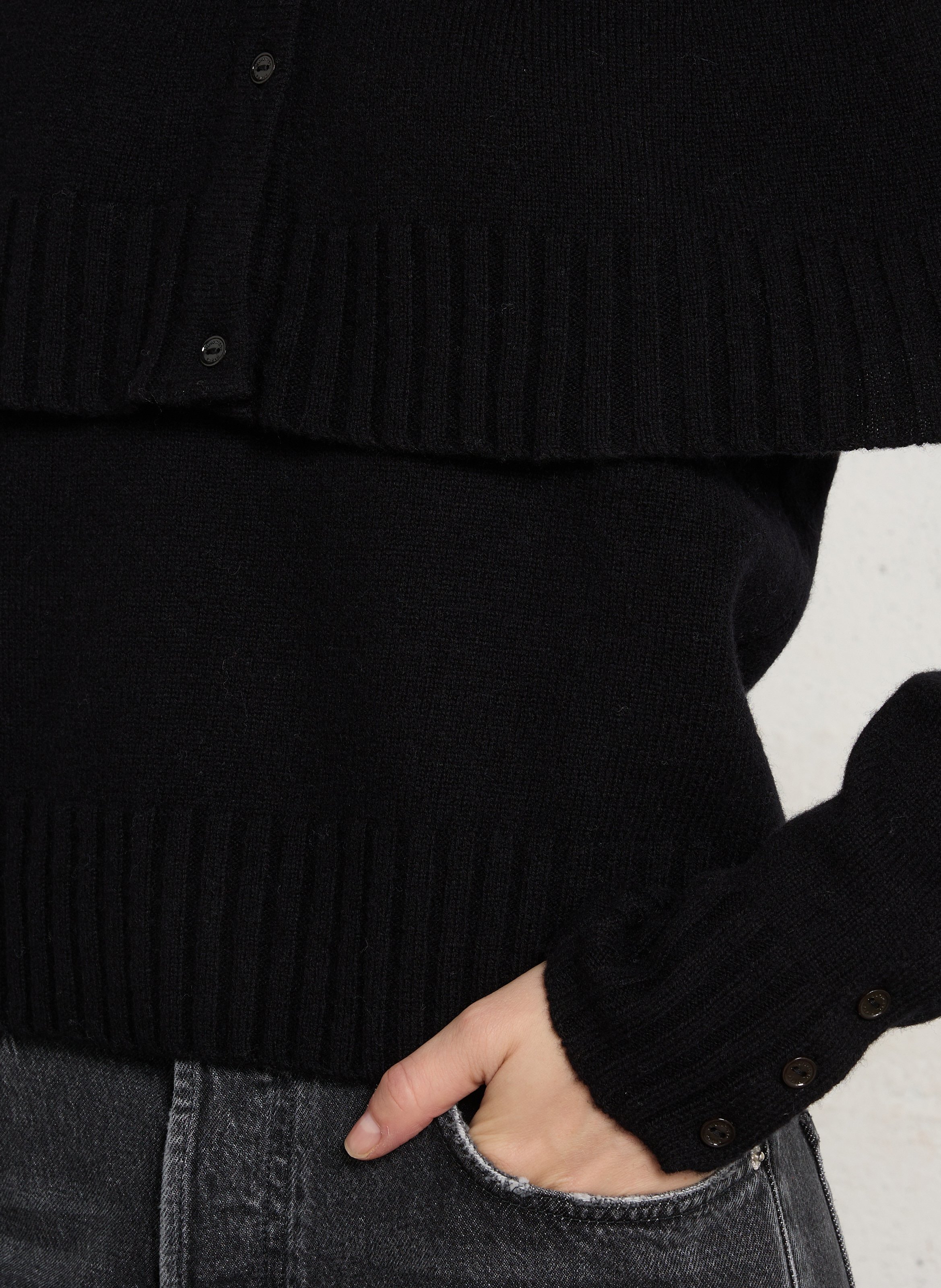Pull col rond en laine BERENICE Noir