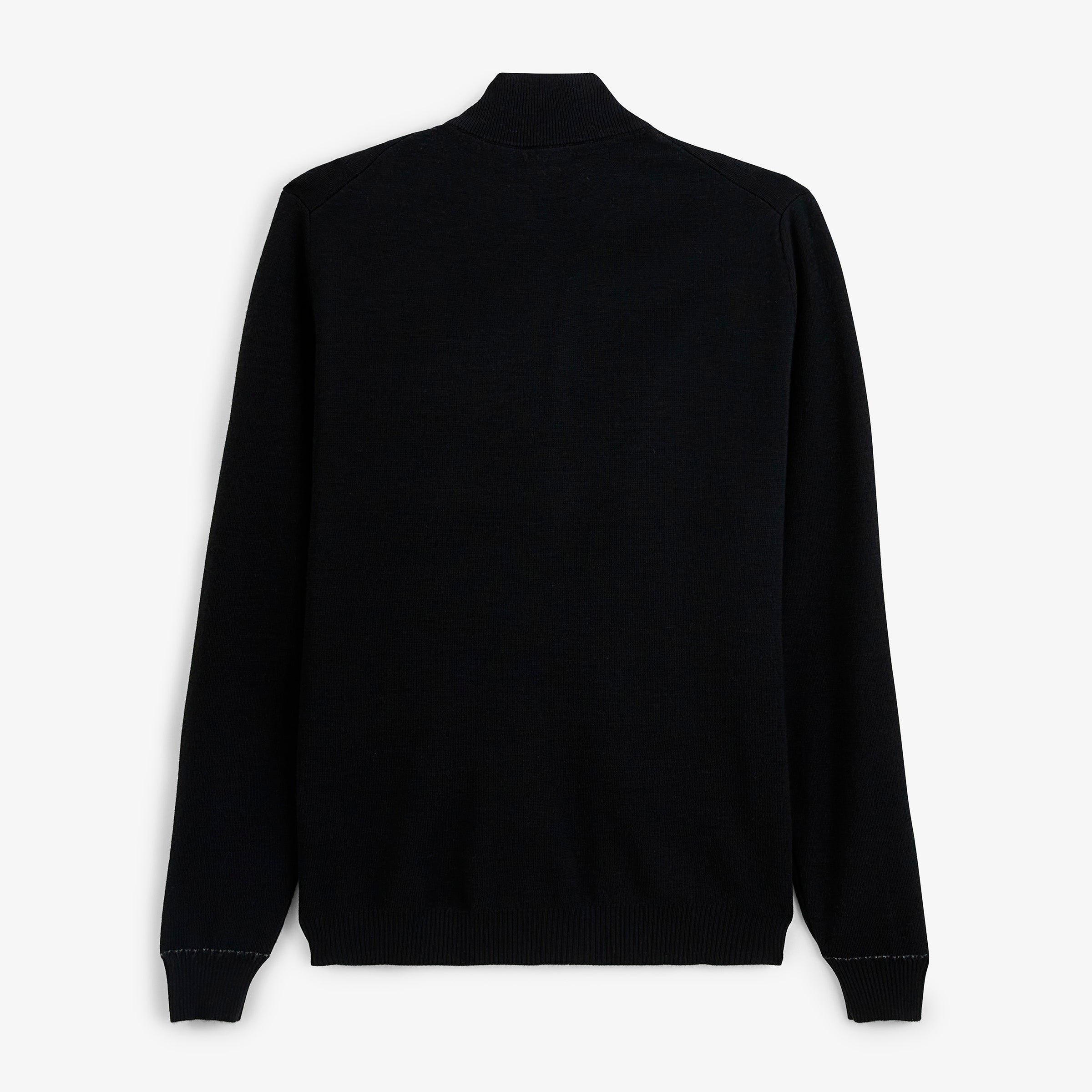 Zipped wool-knit cardigan SERGE BLANCO Black