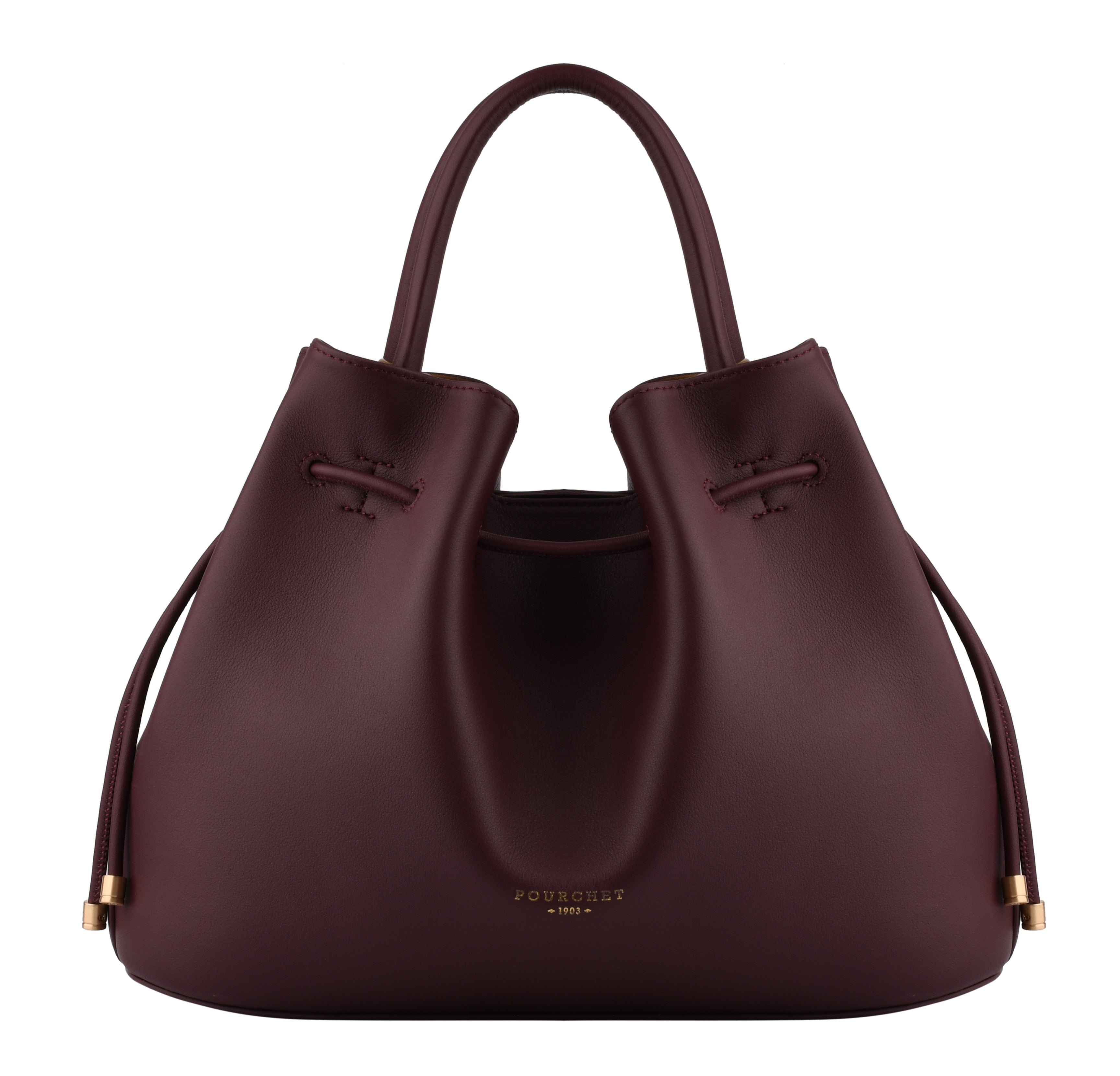 Calfskin leather handbag POURCHET