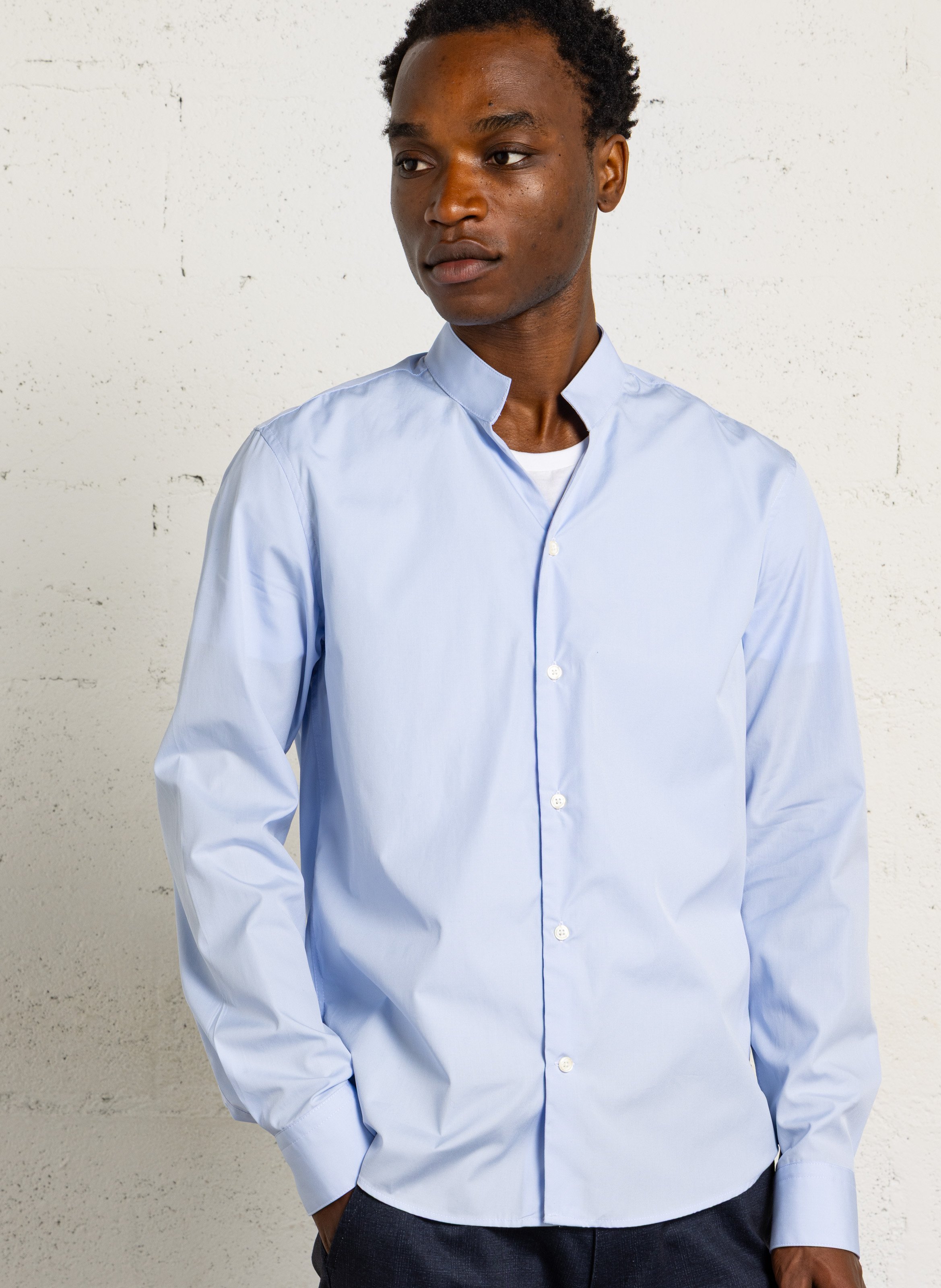 Chemise col mao en coton AU PRINTEMPS PARIS