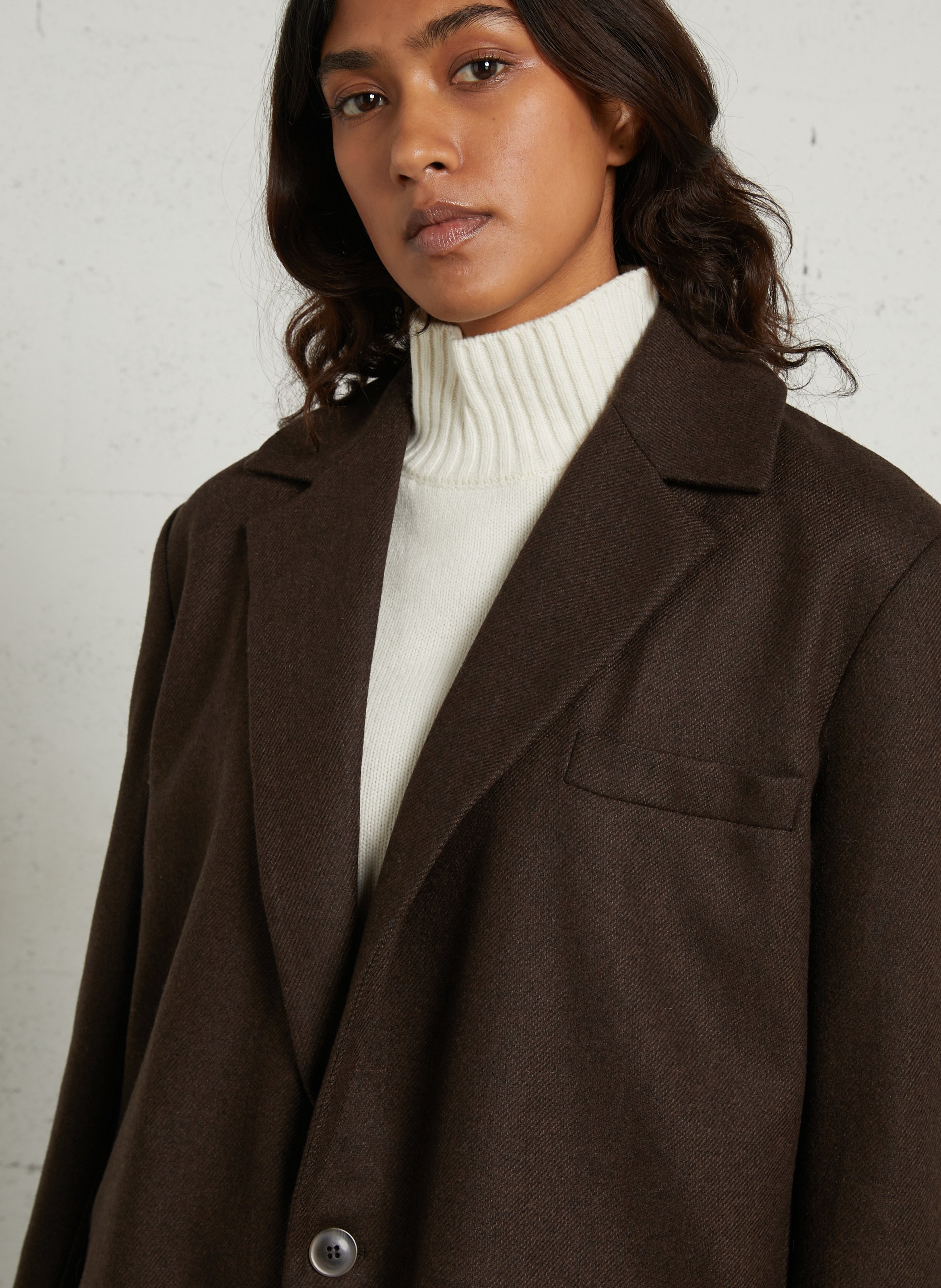 Oversized mantel van wolmix HOD PARIS Bruin