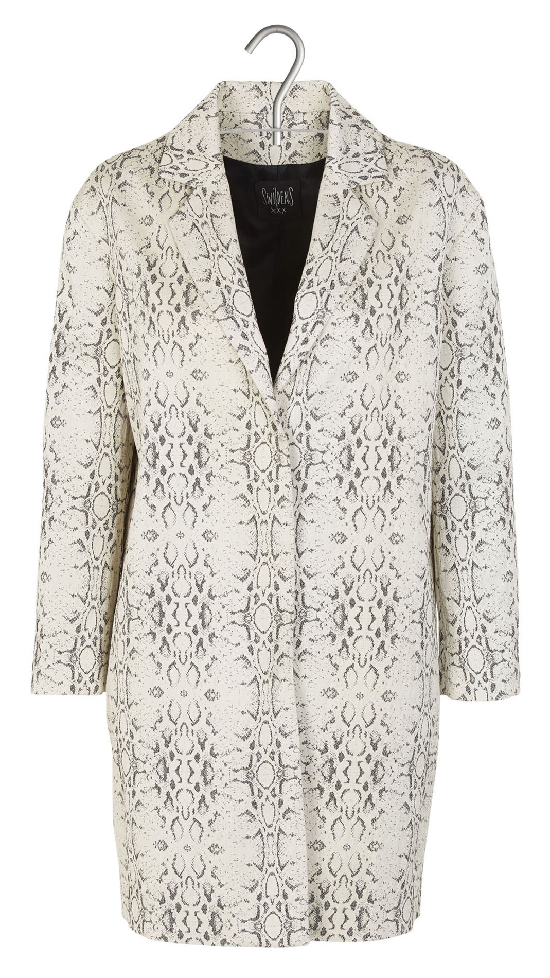 Manteau imprimé python en coton mélangé Quadrio SWILDENS Noir