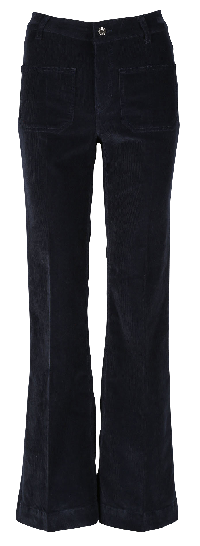 Ausgestellte, gerippte Hose aus Baumwoll-Mix DOMPAY Marine