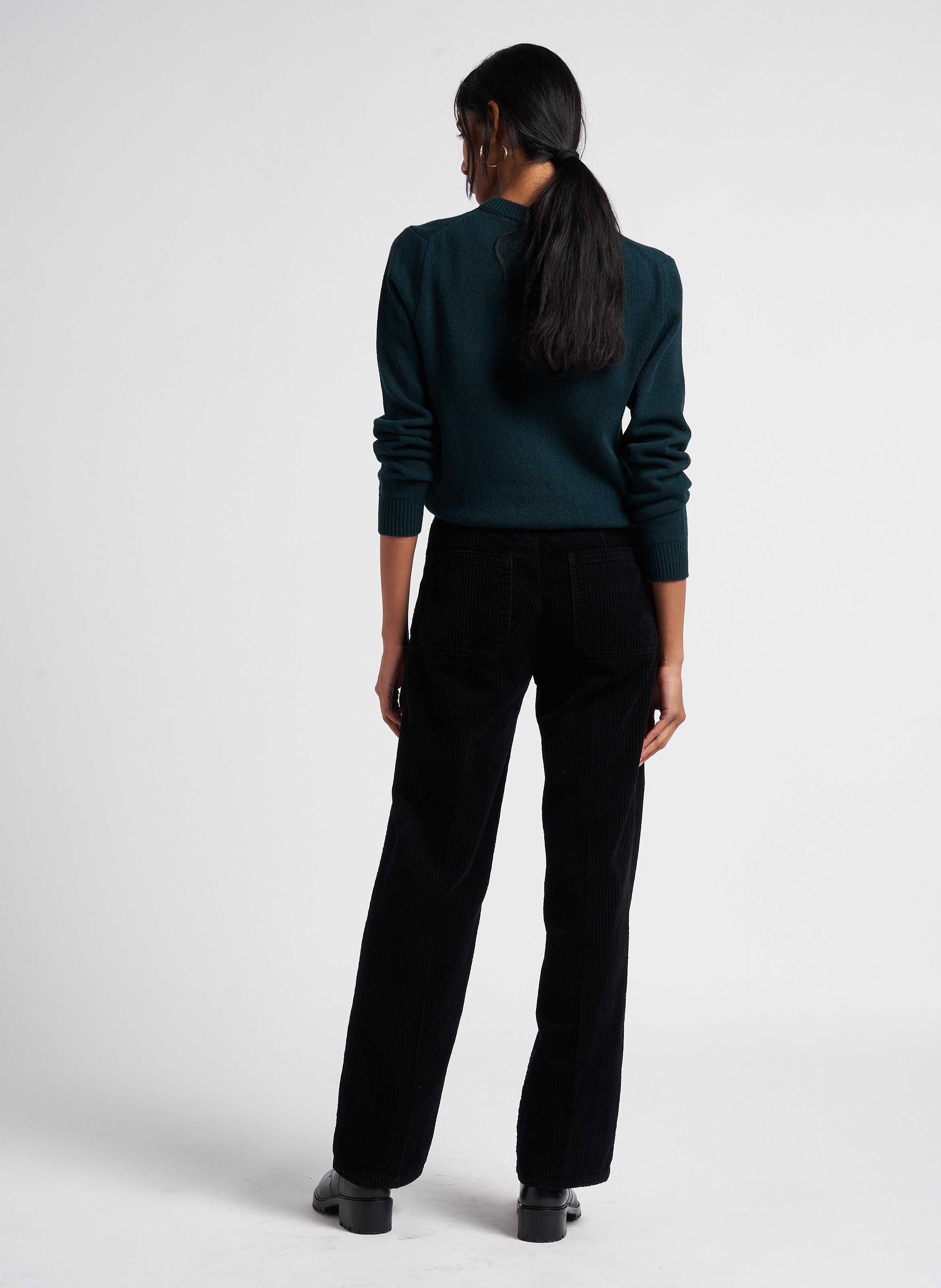 Katoenen broek met hoge taille LAB DIP Zwart