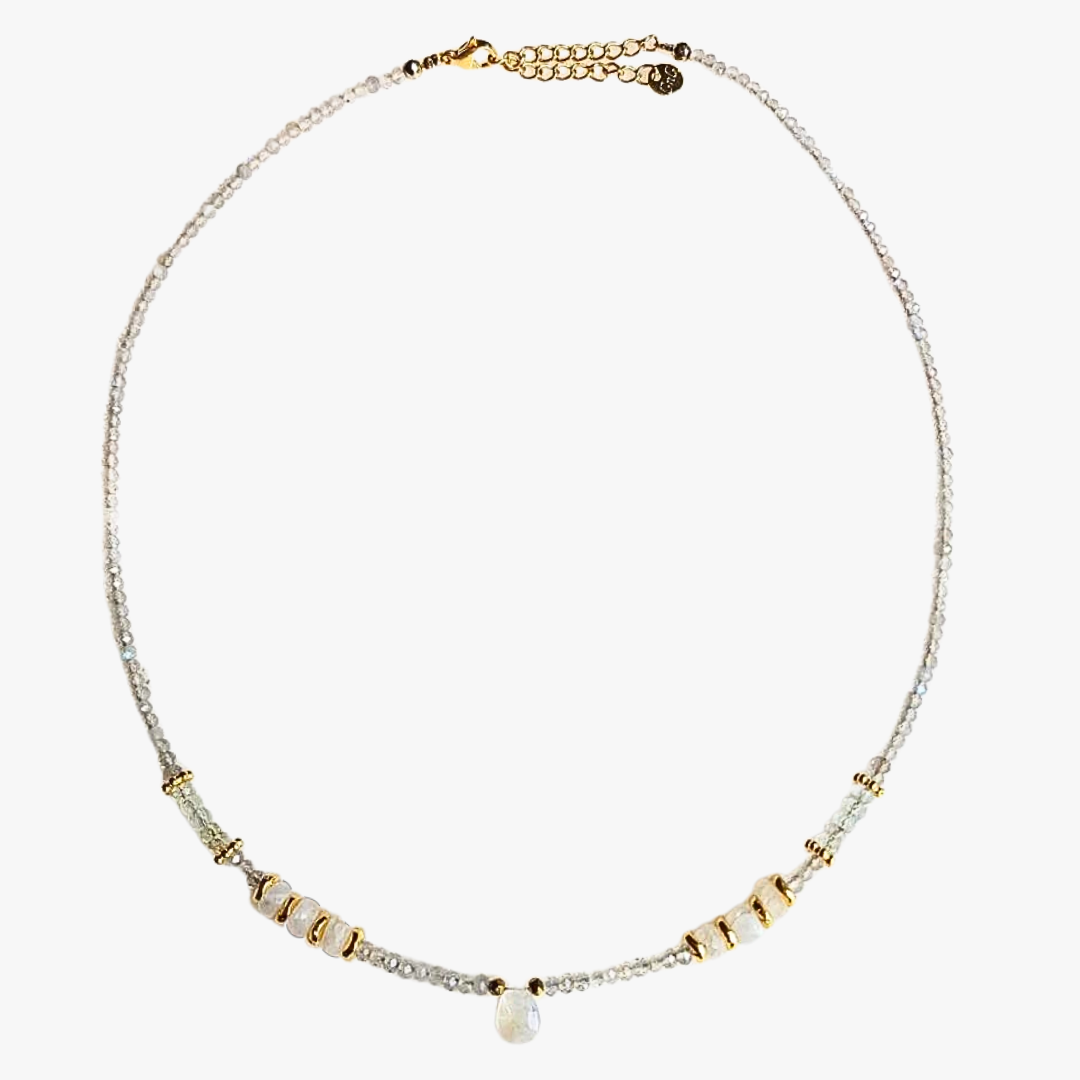 Labradorite necklace GINANDGER Grey