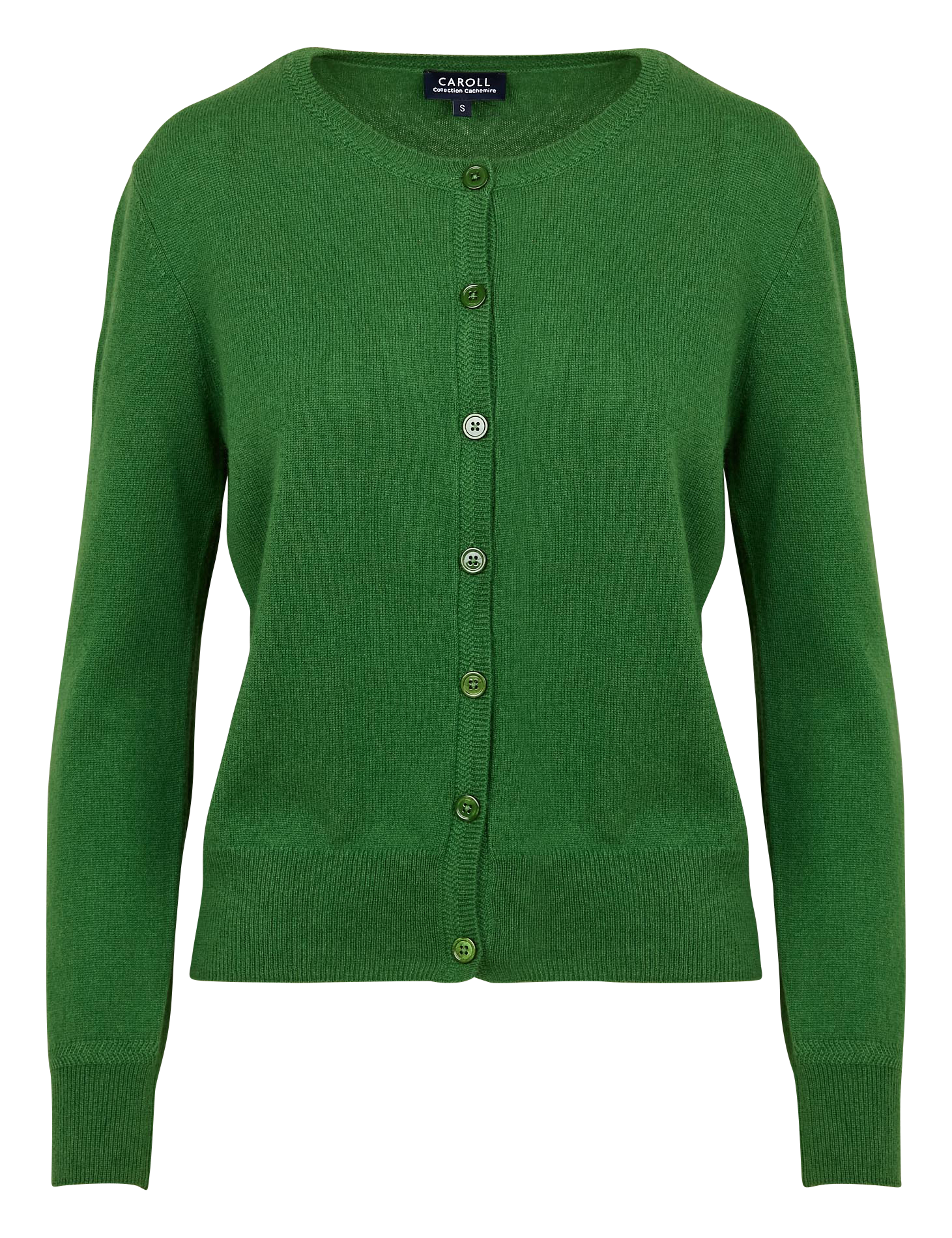 Gilet en cachemire col rond CAROLL Vert