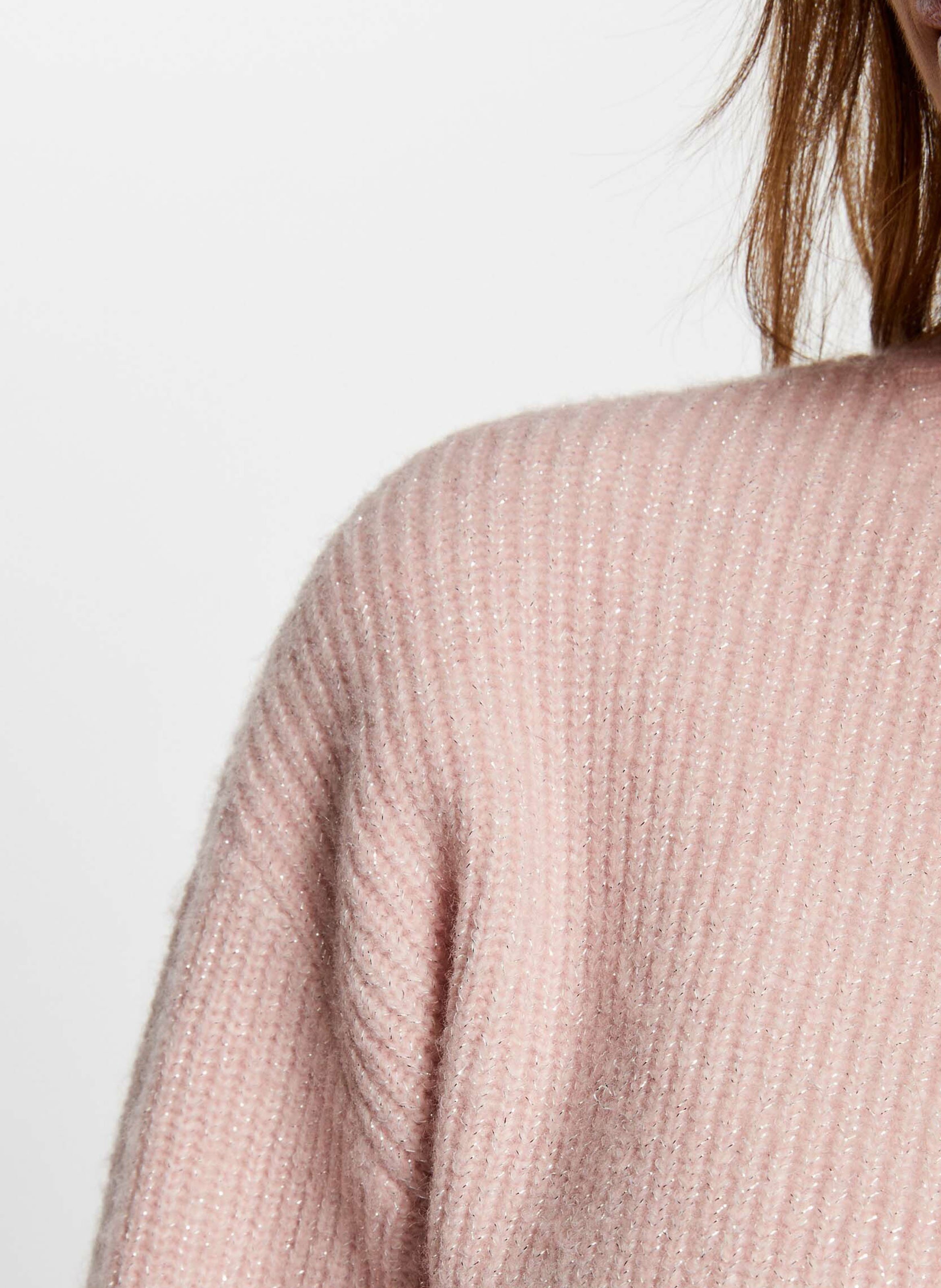 Straight-cut high-neck sweater MORGAN Pink