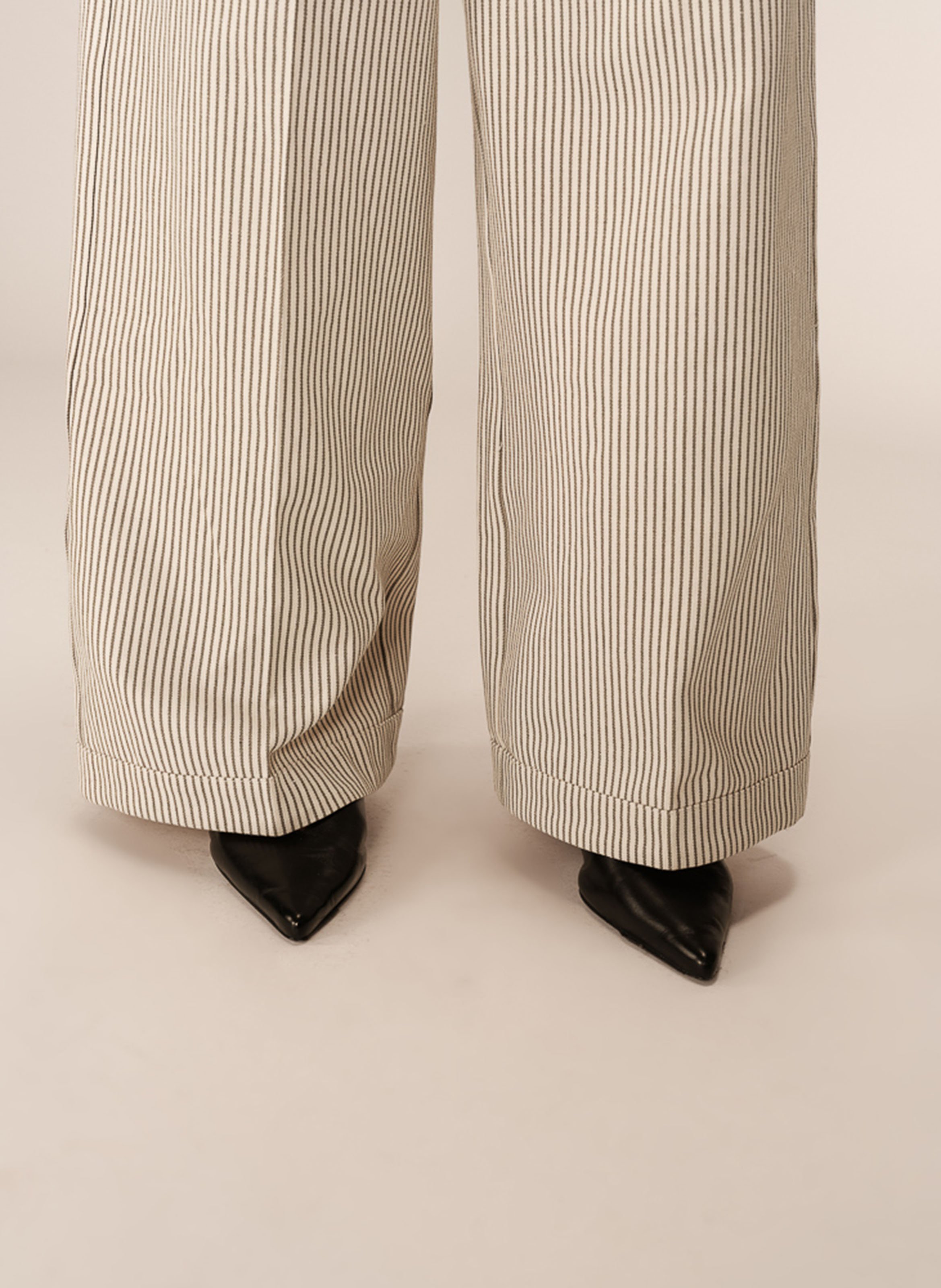 Pantalon droit rayé GRACE ET MILA White