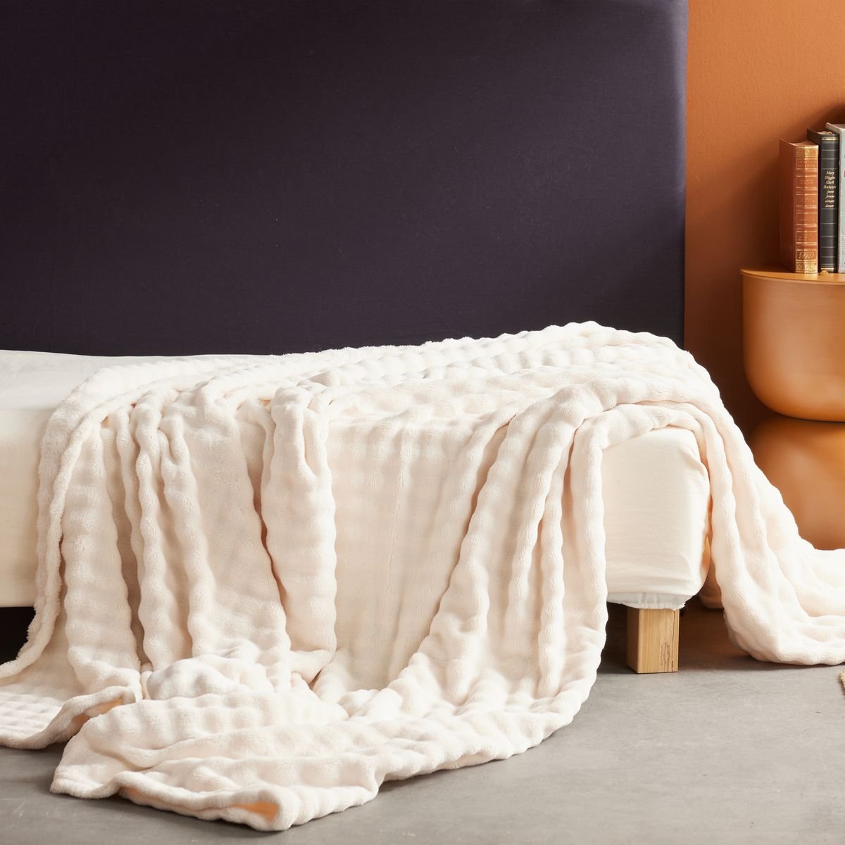 Plain checkered pattern TODAY LINGE DE MAISON White