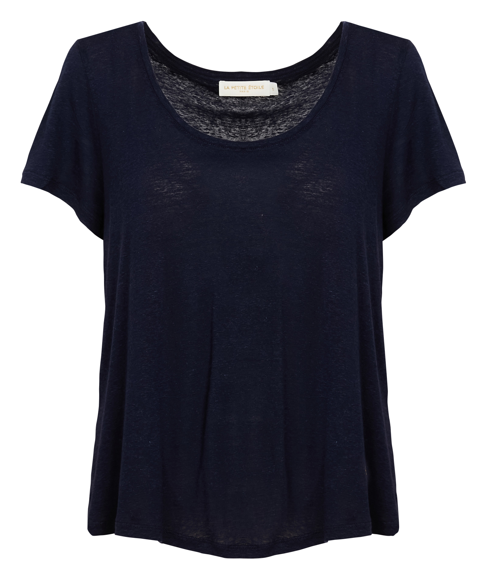 Round-neck linen-blend T-shirt LA PETITE ETOILE Blue
