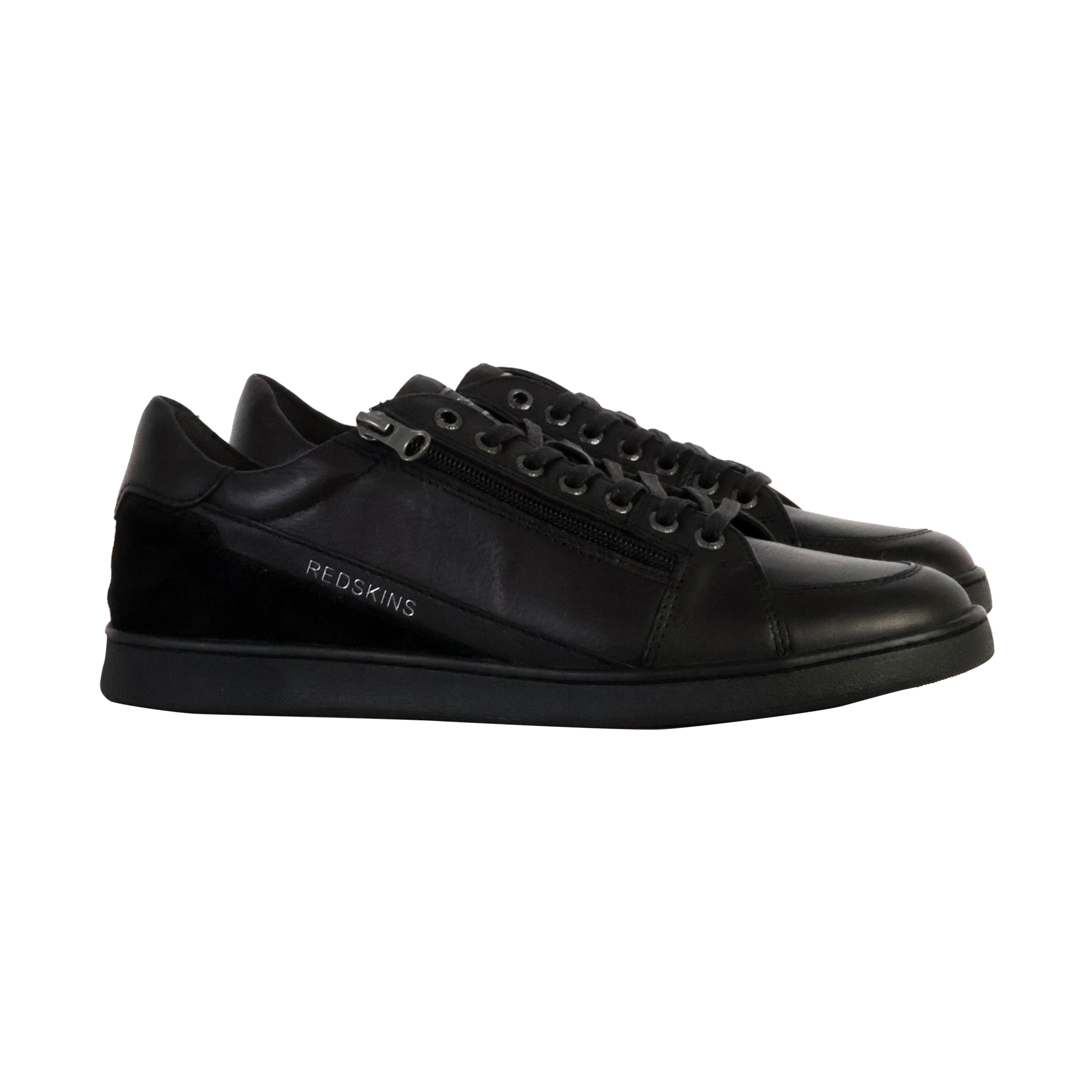 Low leather sneakers - decent REDSKINS Black