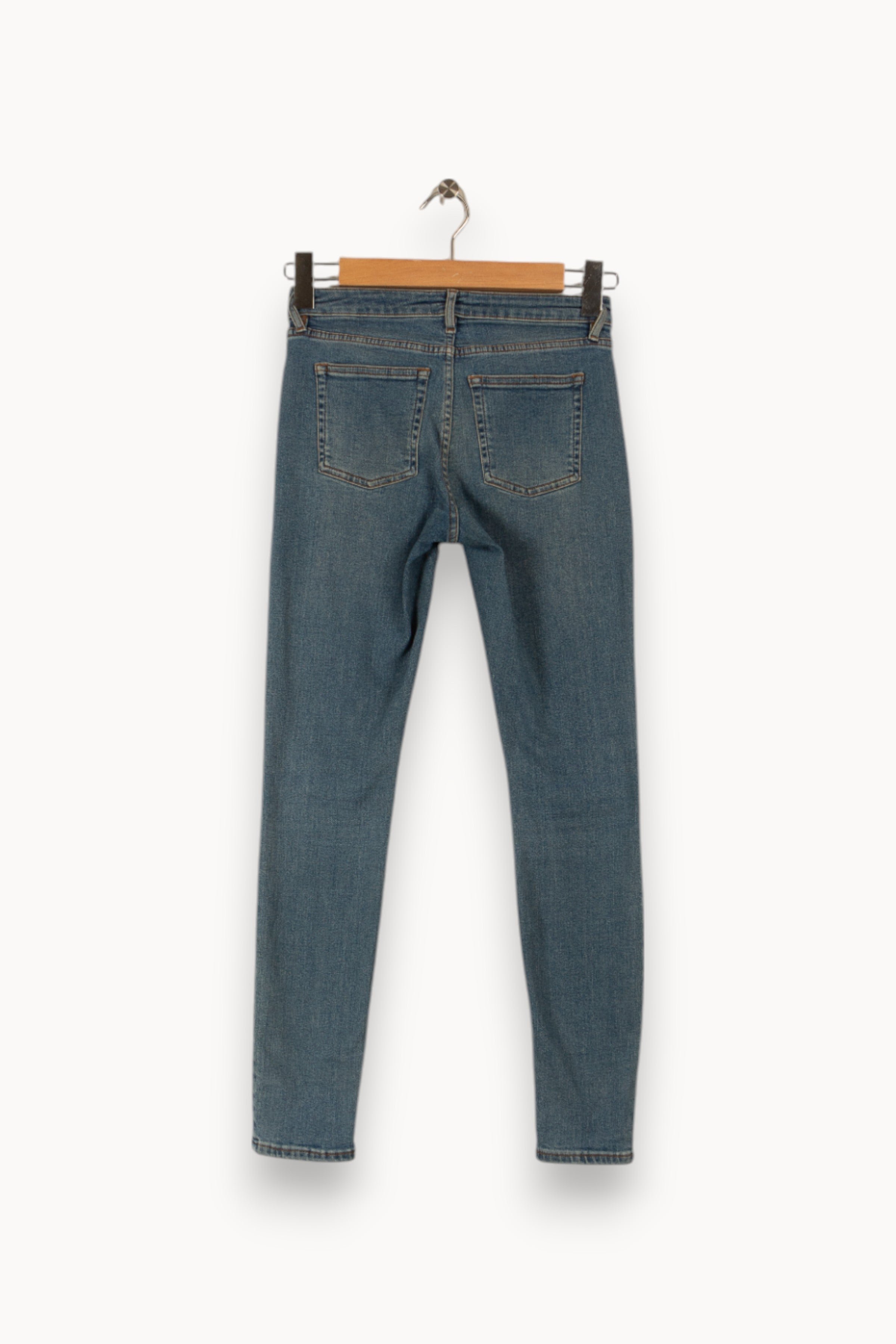 Cropped slim jeans with studs ACNE STUDIOS - Seconde Main Blue