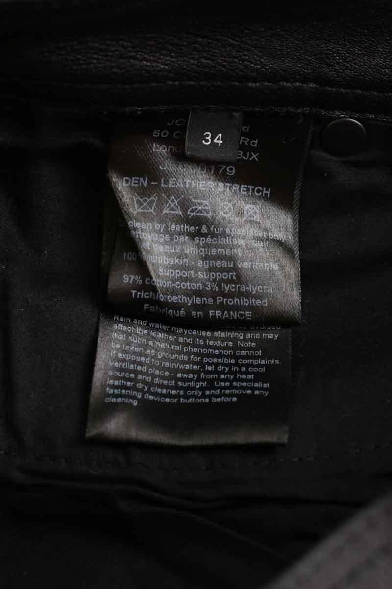 Straight leather pants JOSEPH - Seconde Main Black