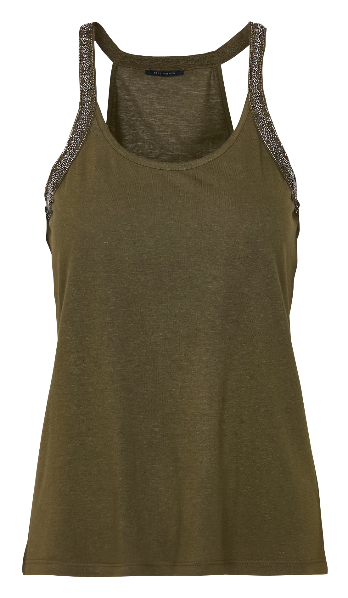 Débardeur droit emmanchures brodées IKKS Kaki