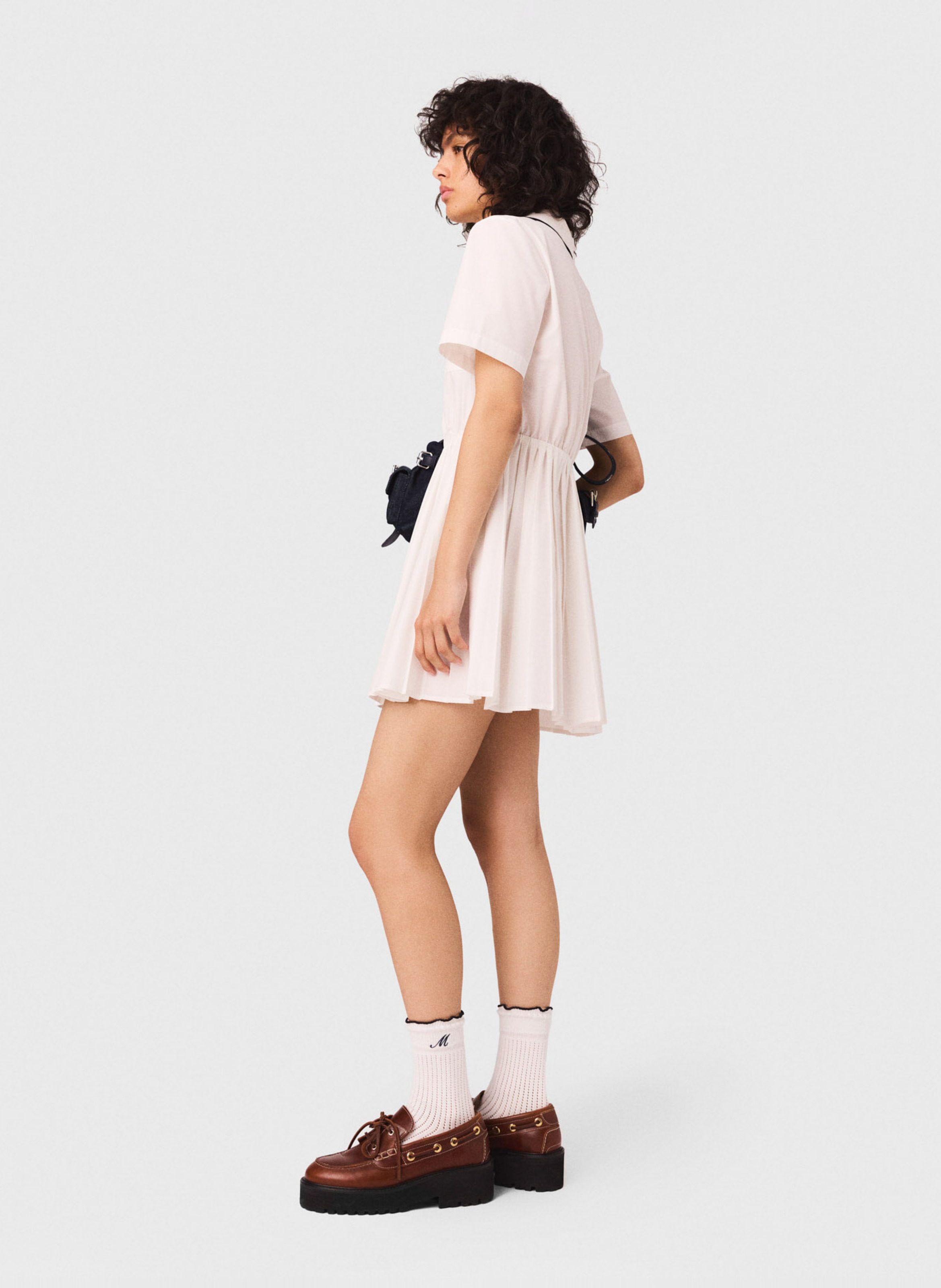 Short dress with shirt collar MAJE White