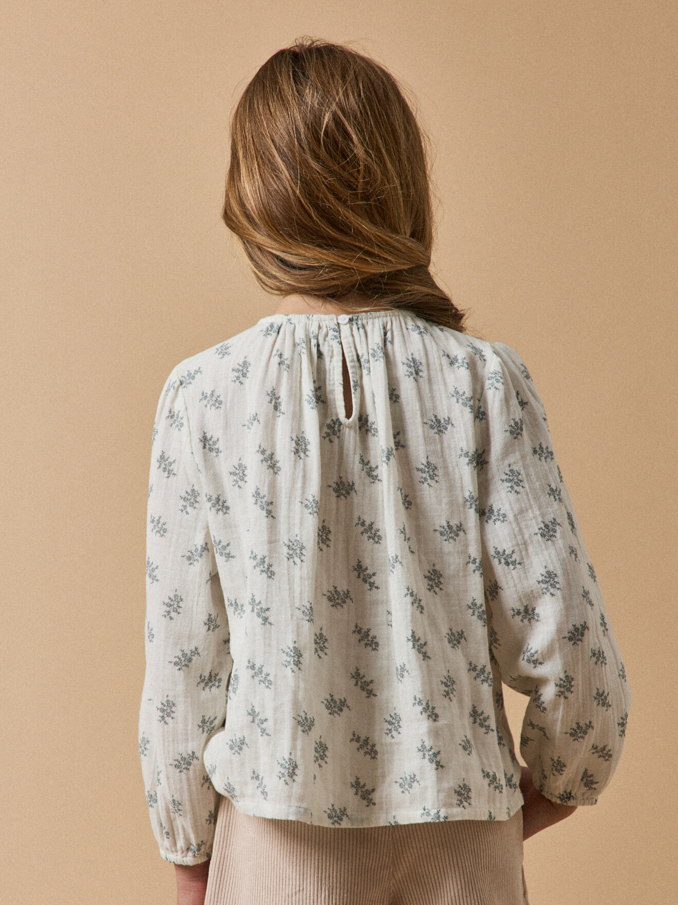 Suzanne printed gauze blouse CYRILLUS White