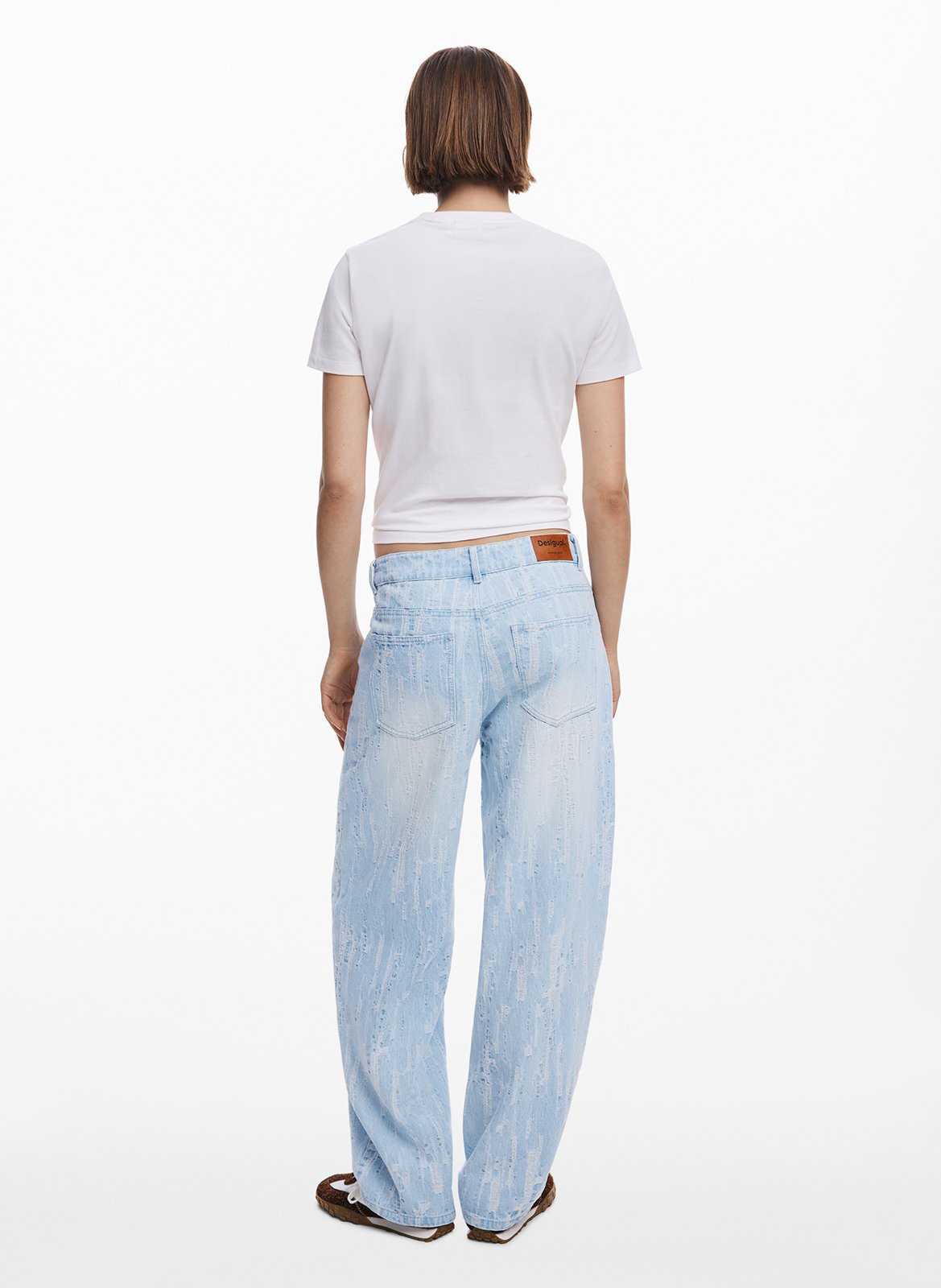 Jean large baggy effet usé DESIGUAL Bleu