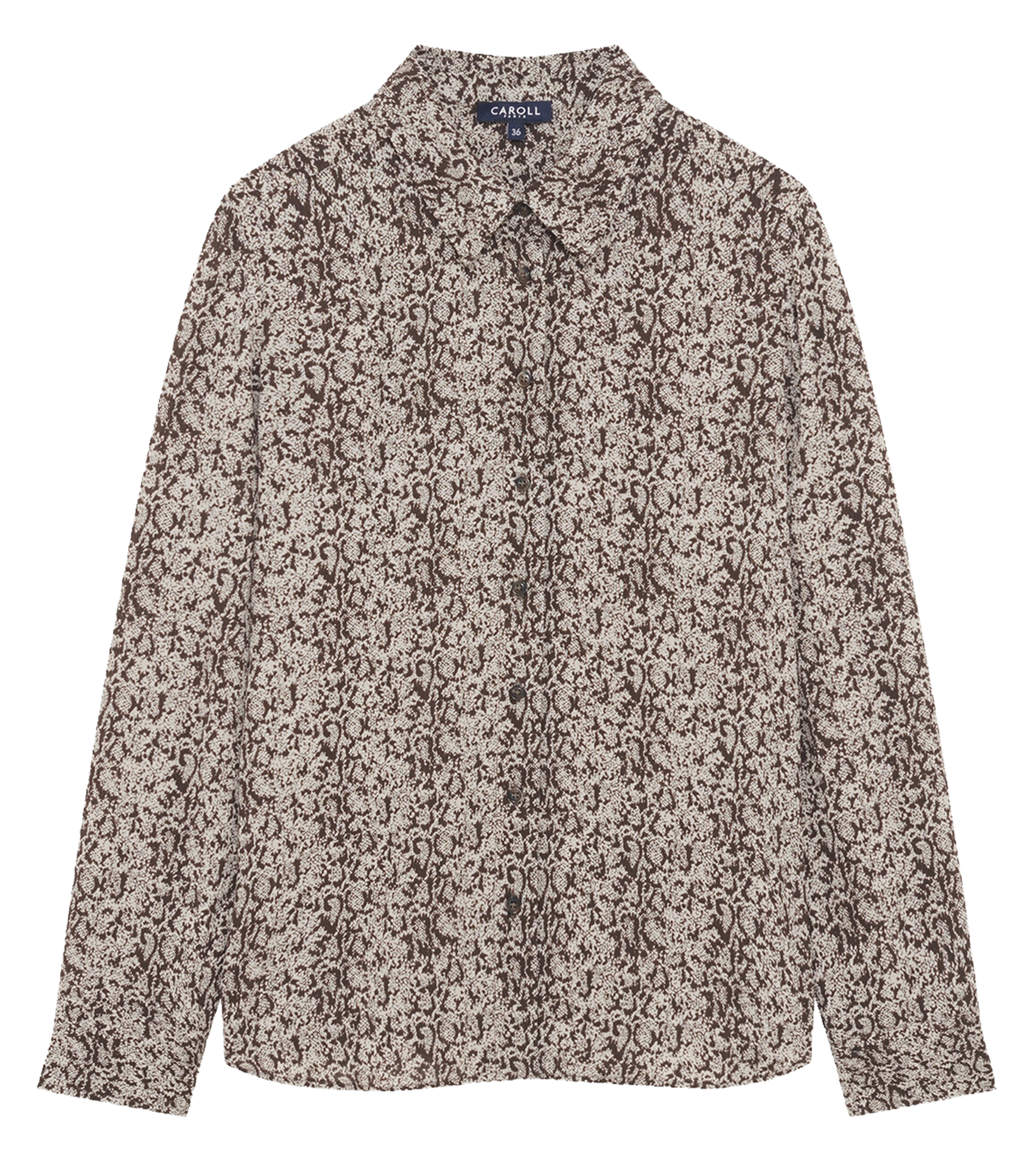 Chemise col classique imprimée CAROLL Beige